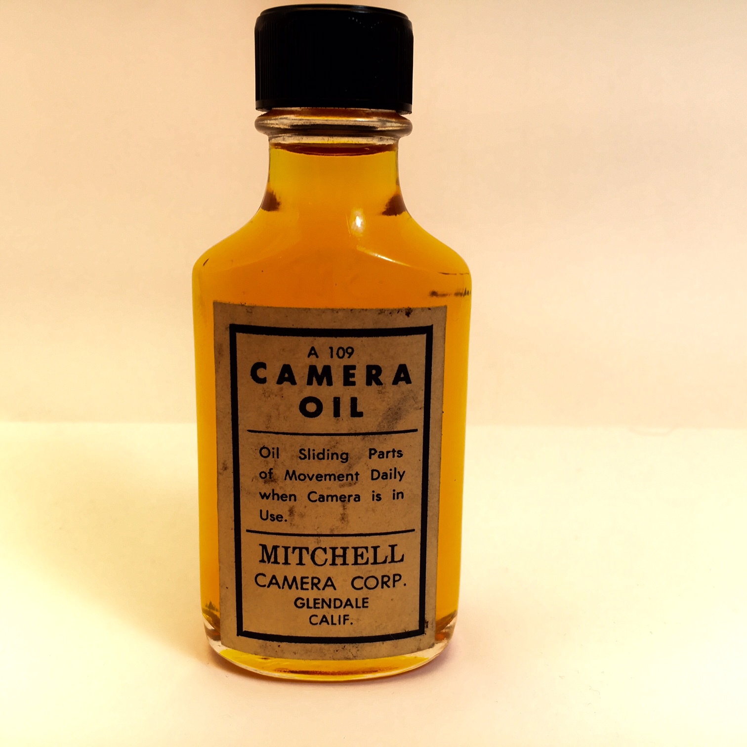 RARE * Mitchell Camera Oil * Original Oil in Original Glass Bottle.