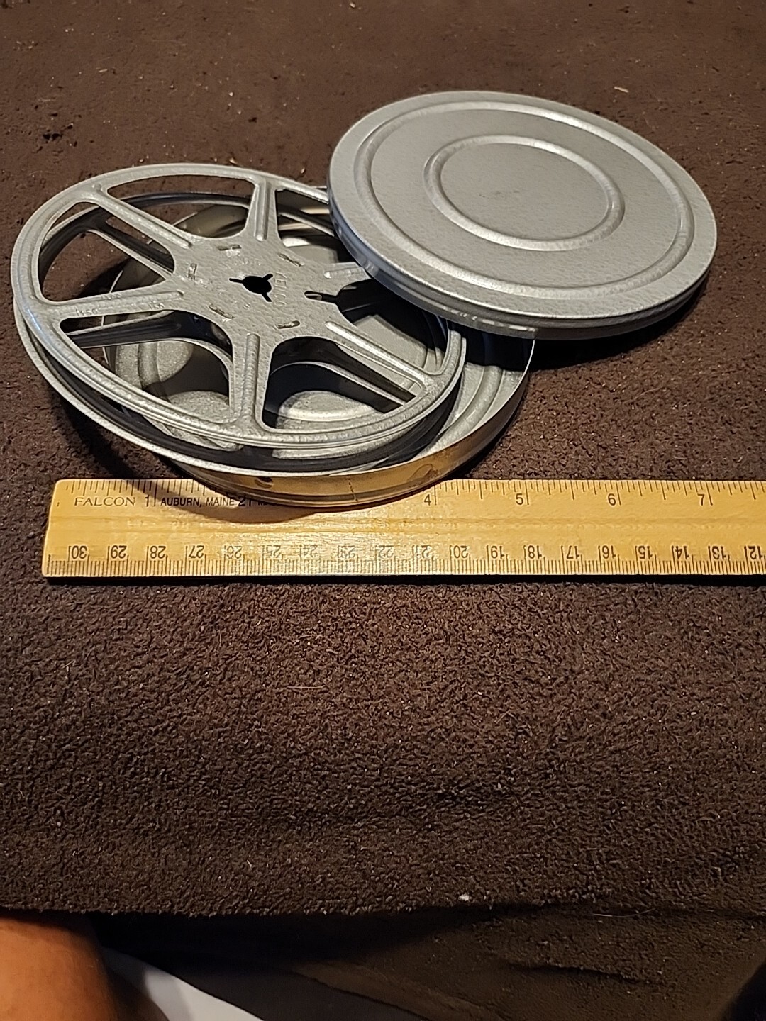 5″ 8mm Film Reel and Canister Kenco Burlington Wis 50 100 150 Marks.