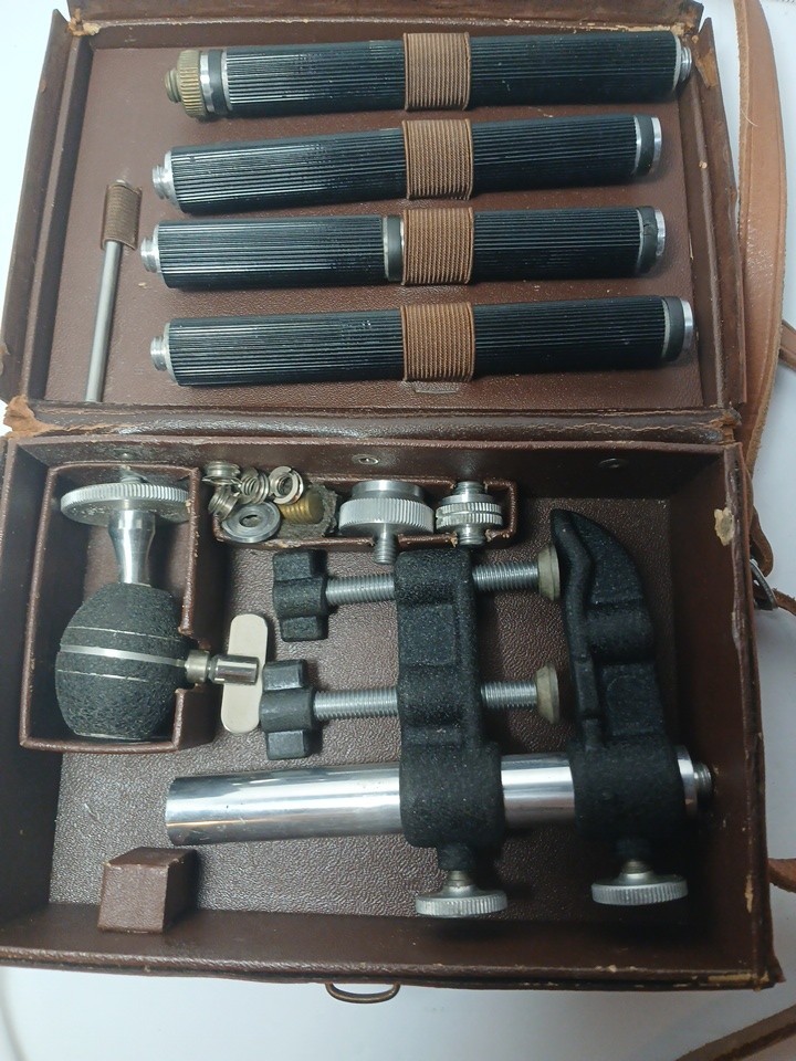 Vintage ROWI Camera Gear Stand Mounting Accessories & Hard Leather Case Germany