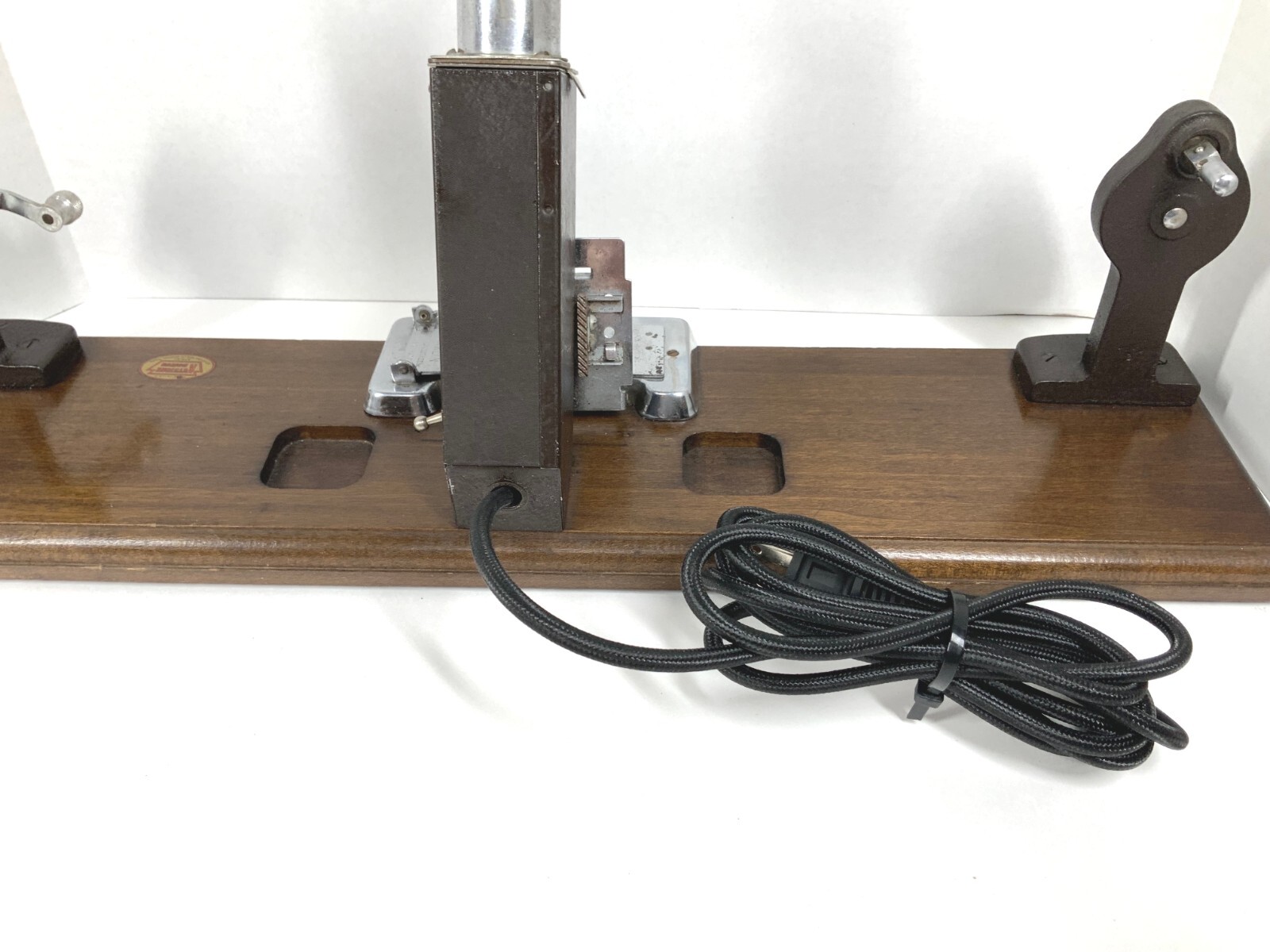 Antique Film Splicer Editor Keystone Boston Wooden Base Eyepiece And Light Works