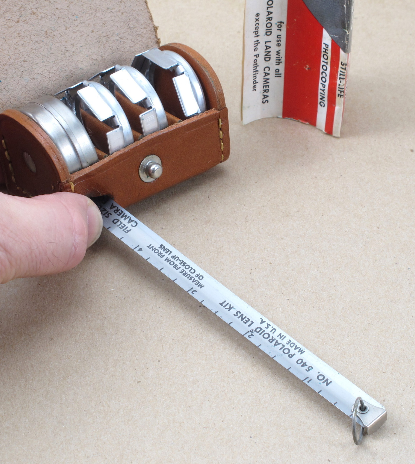 Vintage Polaroid 540 Close-Up Lens Kit + Tape Measure in case MINT-