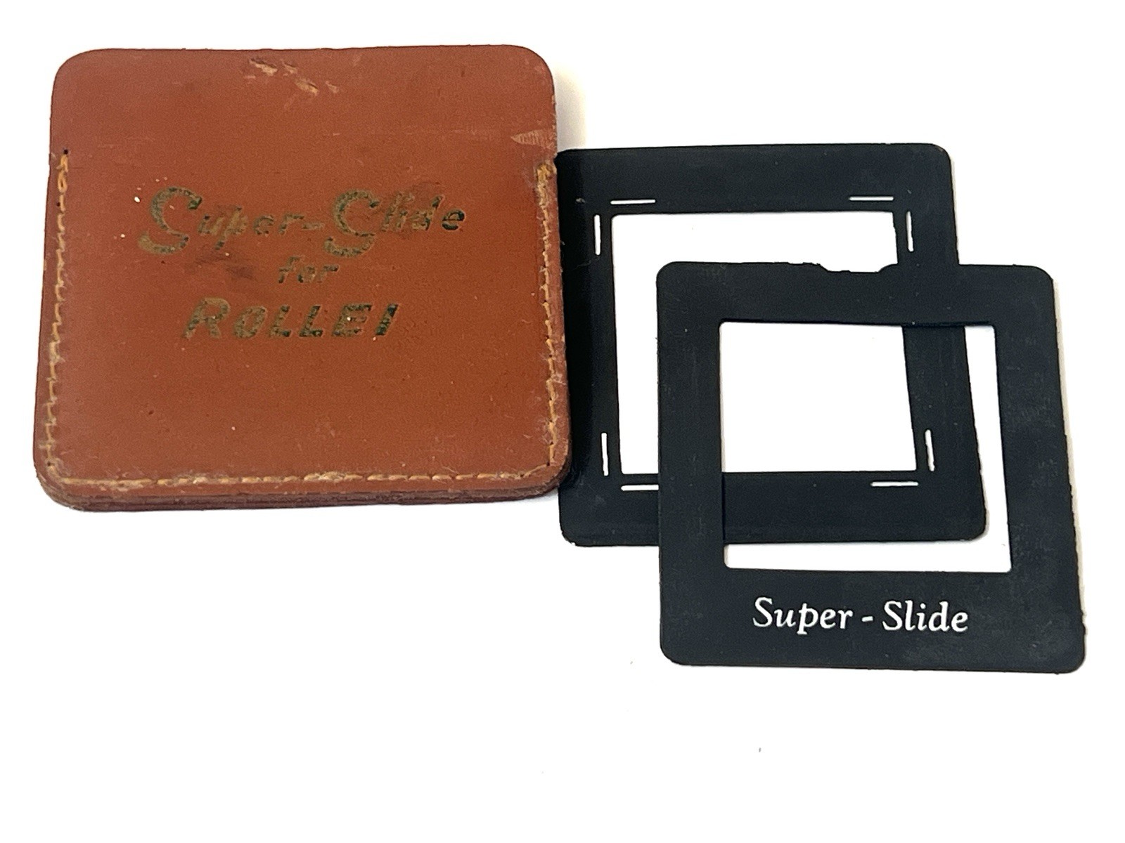 Super-Slide for Rollei Rolleiflex 2 3/16x 2 3/8″ Mask with Leather Case