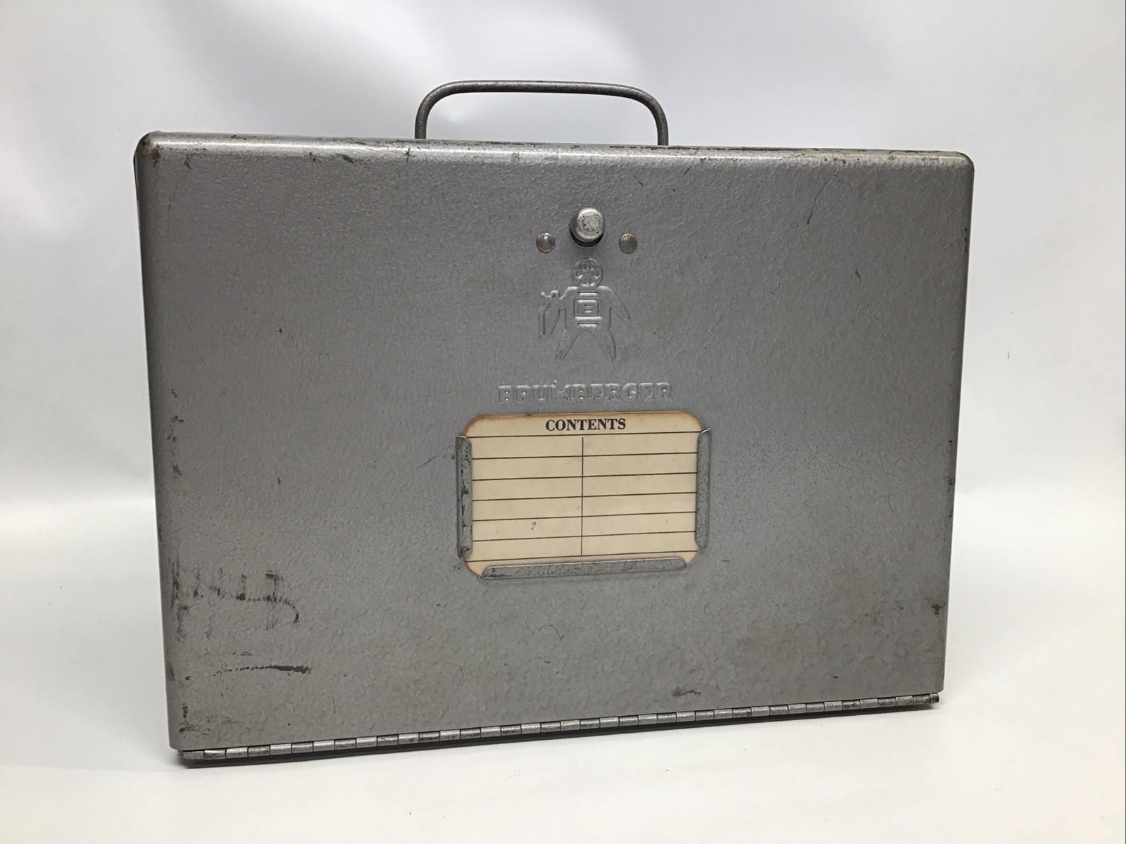 Brumberger 12 8mm Film Reel Storage Case Metal Home Movie Carry Box 1950s