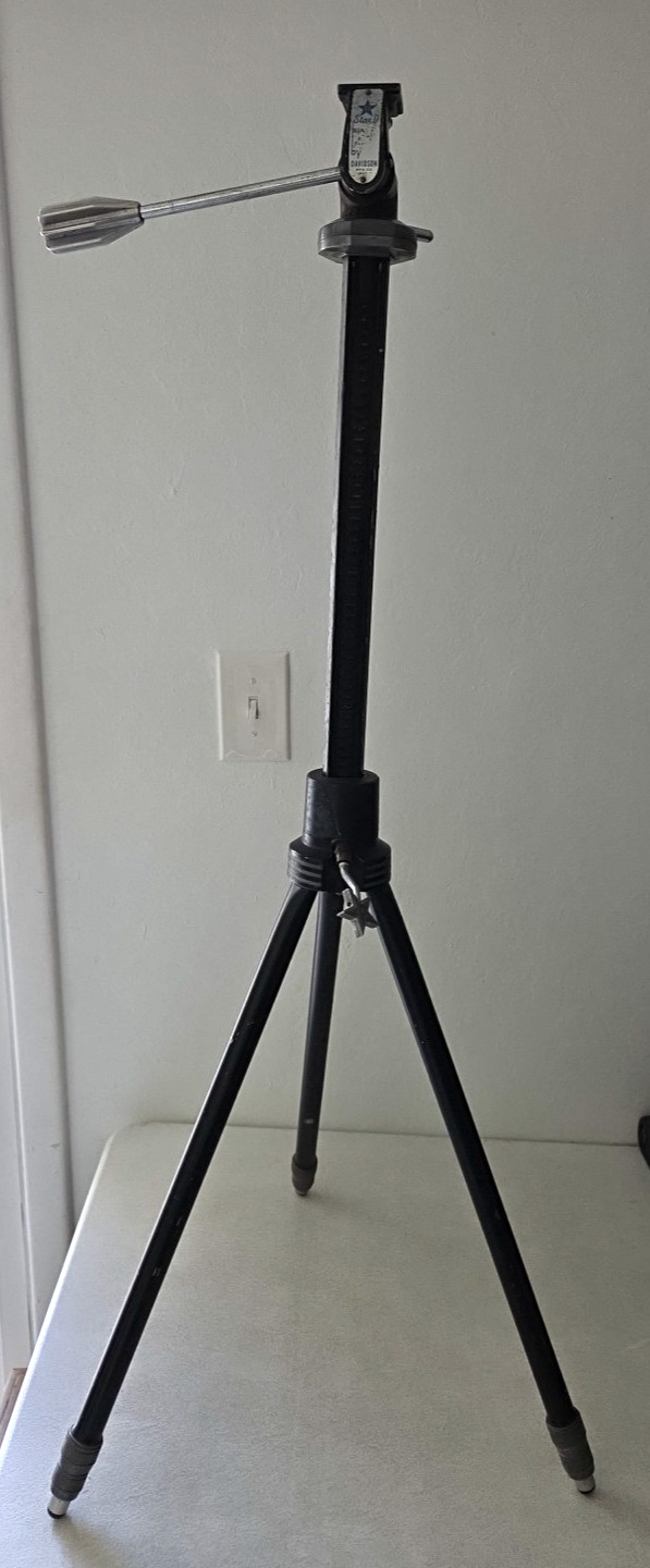 * Vintage Star D DAVIDSON Conquest Tripod Deco Style black and chrome retro noir