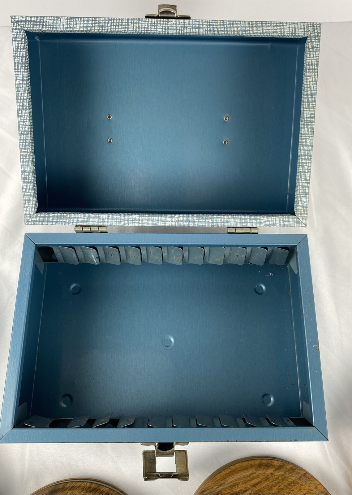 Bruce 5″ Reel 8mm Film Storage Case 12 Slot + 8 Full Reels w/Canisters Harwood