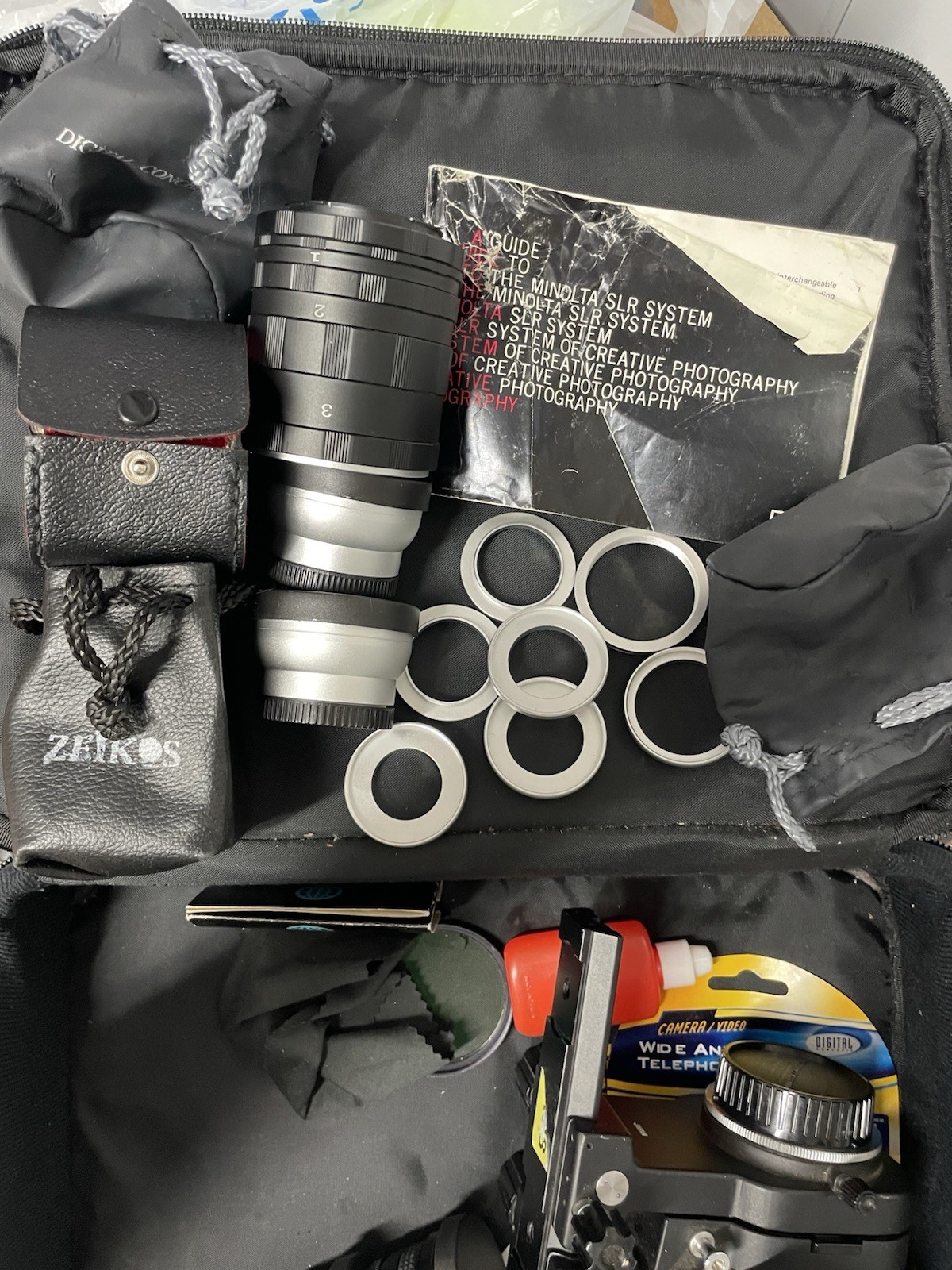 Minolta IV BELLOW Macro Ex Tube Step Up Rings Macro Lens More Camera Acc W/ Case