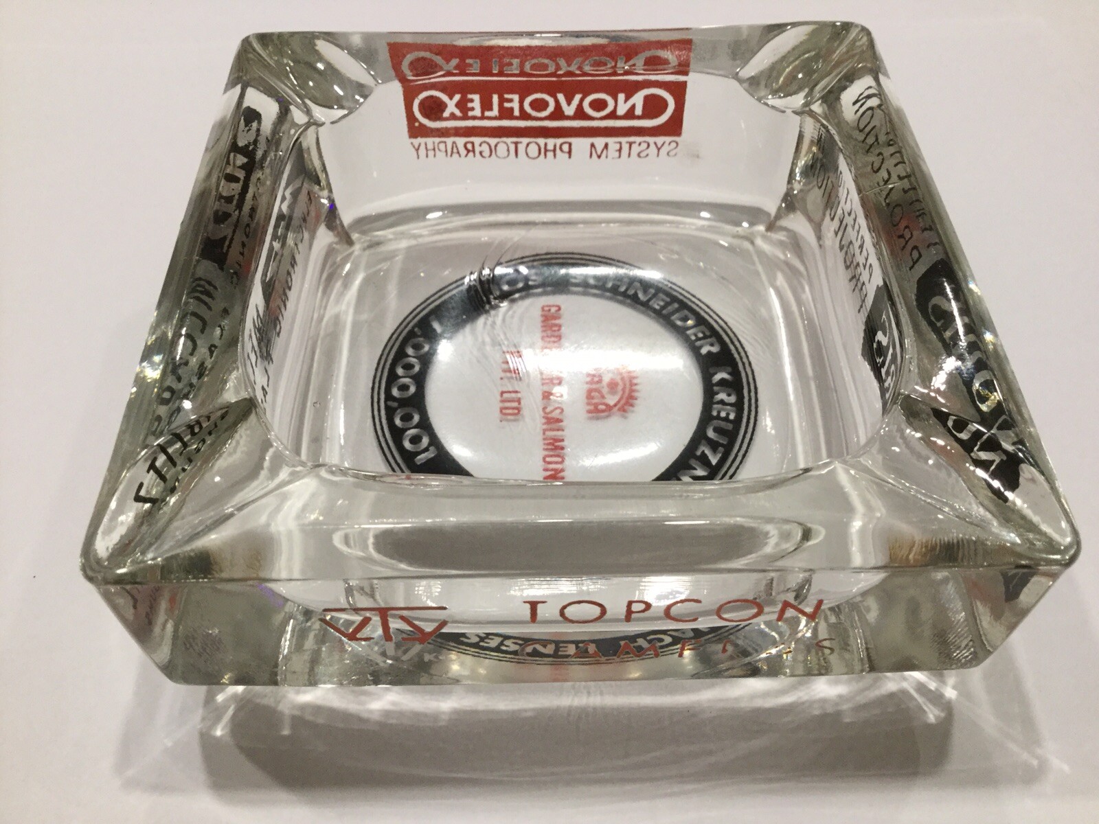 Rare Vintage TOPCON NORIS SCHNEIDER KREUZNACH LENS NOVOFLEX Dealer Ashtray c1950