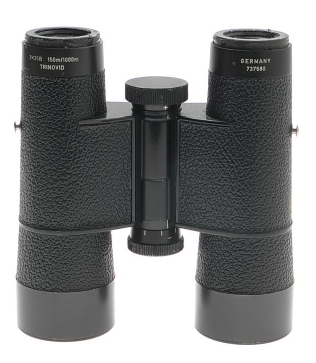LEICA 7×35 B TRINOVID LEITZ BINOCULARS BLACK CASE STRAPS USED OPTICS 150m/1000