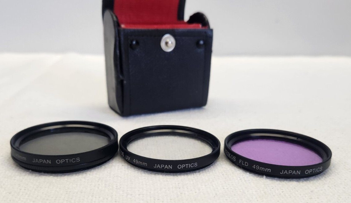 Vtg Lot Camera Lens Filters Zeikos Kodak 49mm 52mm Step Up Rings Old Photography
