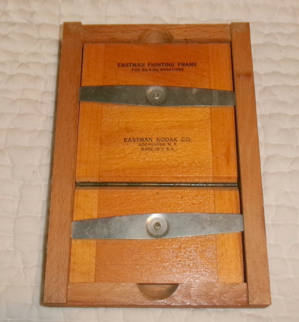 Antique Eastman Kodak Auto Mask Printing Frame Negatives Wood Oak 3 1/4 x 5 1/2
