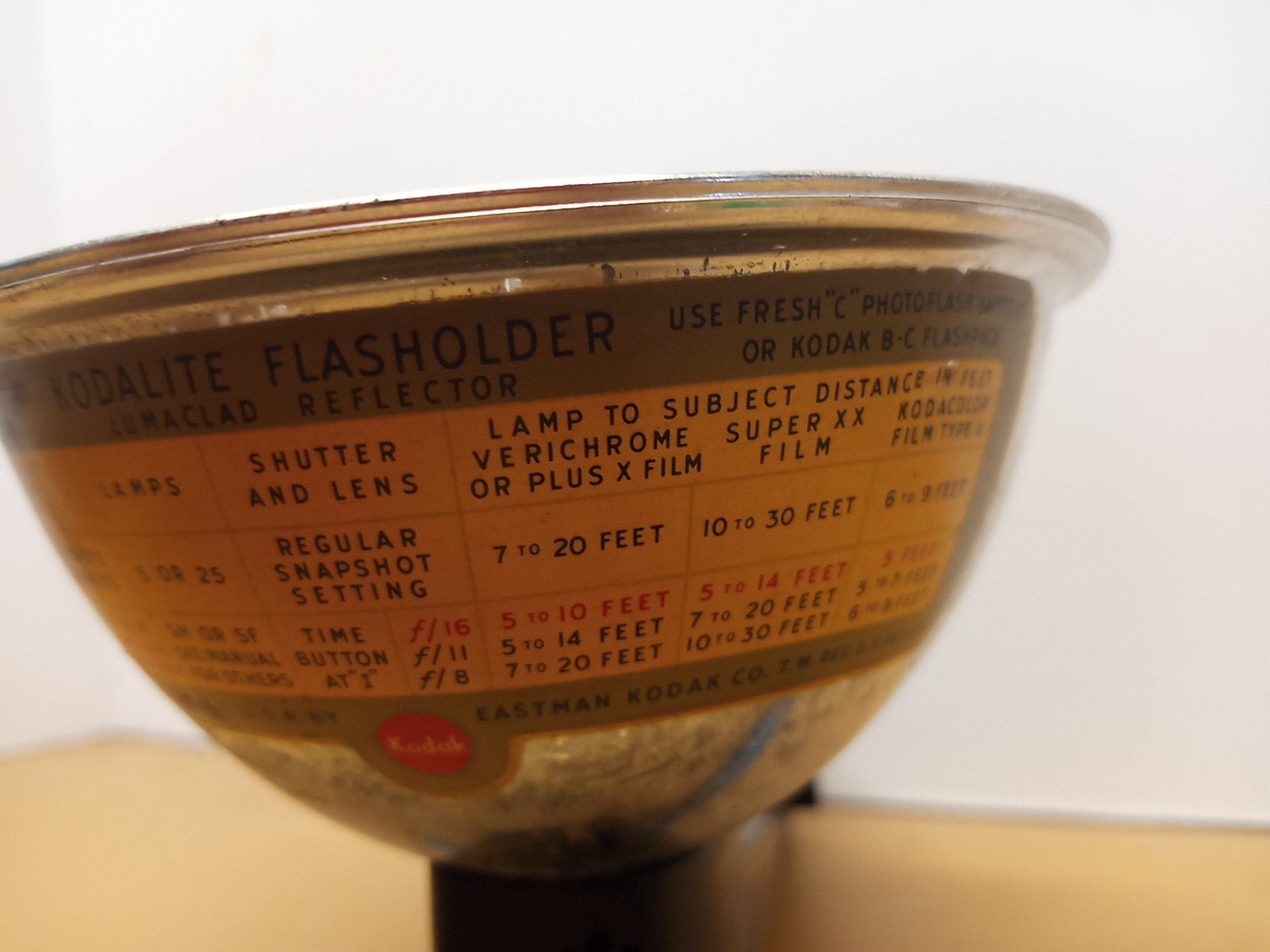 Kodalite Flasholder Lumaclad Reflector Eastman Kodak Co.