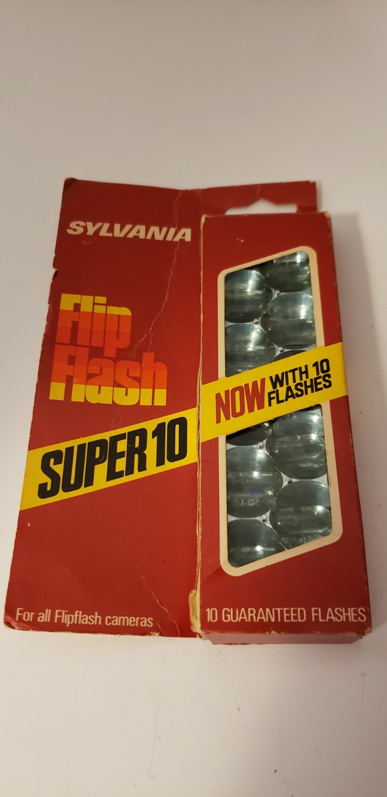 VINTAGE SYLVANNIA FLIP FLASH SUPER 10–GTE BLUE DOT FLASH BULBS–NIB