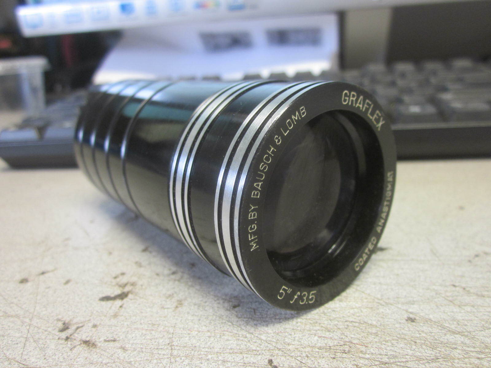 Vintage Graflex Bausch & Lomb Coated Anastigmat 5″ F3.5 Projector Lens
