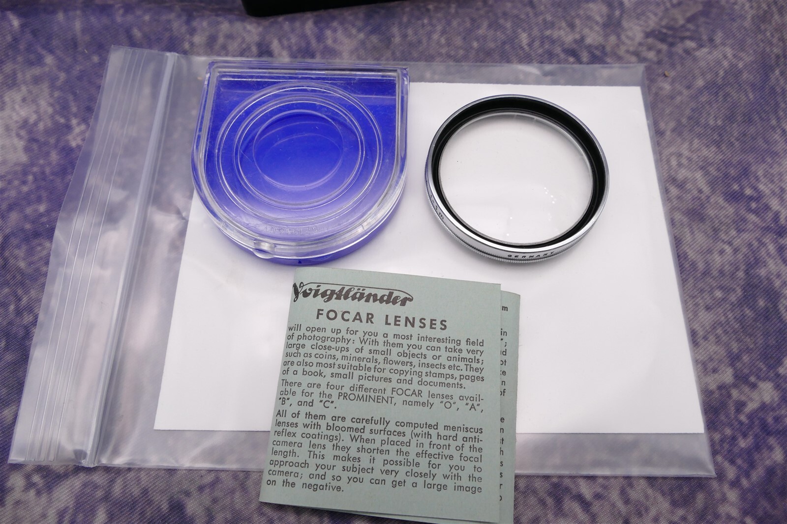 Voigtlander Focar A 343/47 47mm Slip on Close-Up Filter With Case