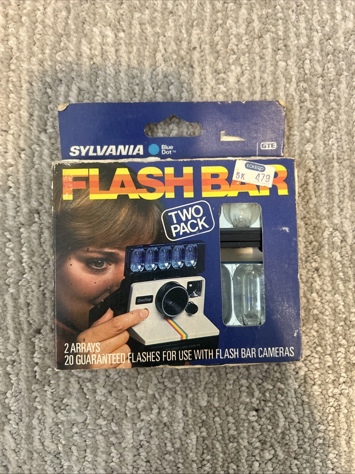 Vintage Sylvania Two Pack Blue Dot Flash Bar 20 Flashes for Camera For Polaroids