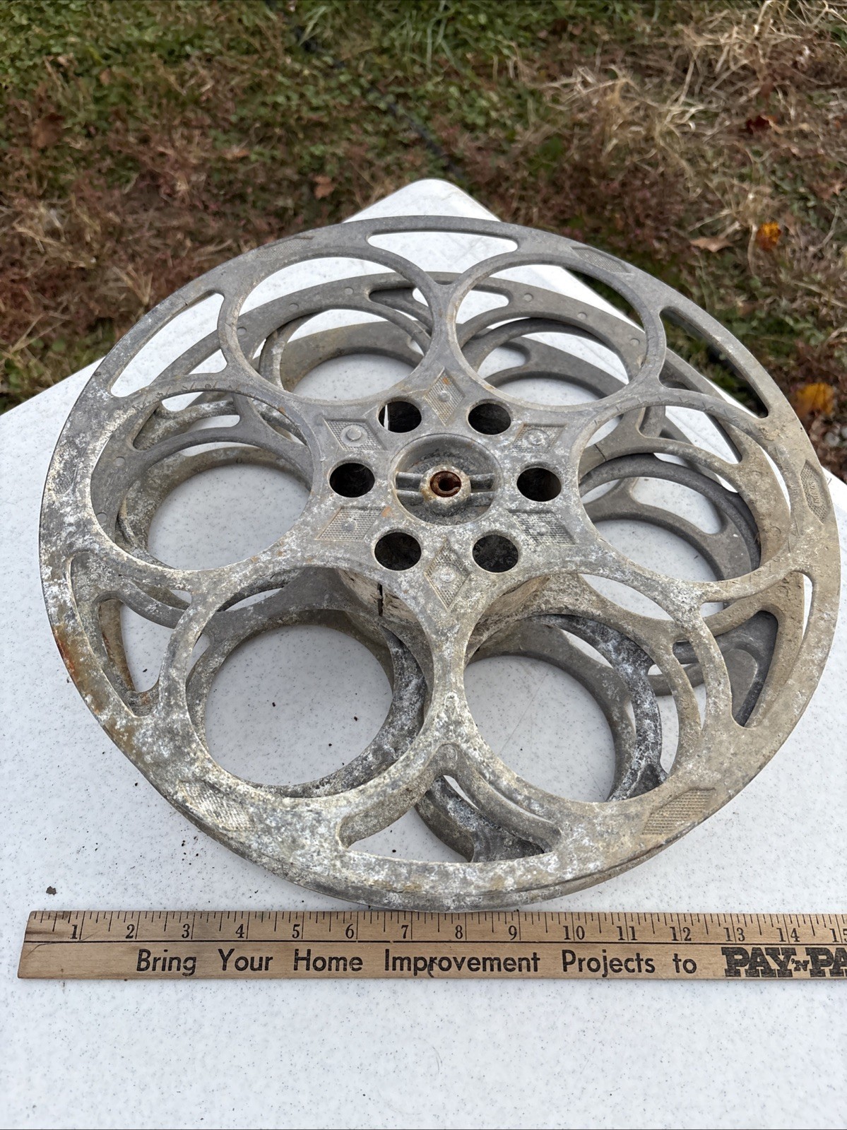 Goldberg Bros 35mm Cast Metal Film Movie Theater Reel 20 Min 15″ Decor 2X VTG