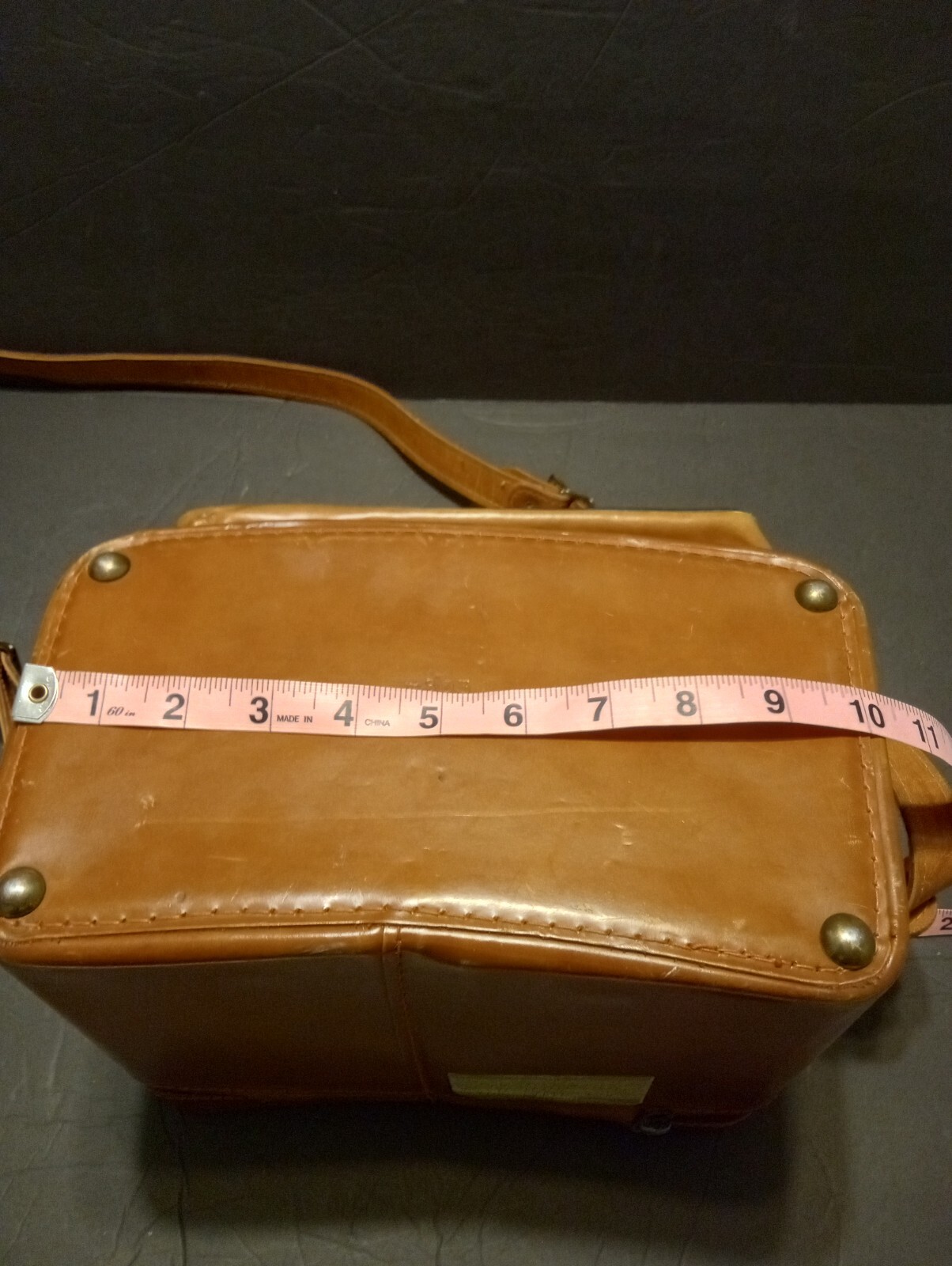 Leather Camera Bag Hard Case With Buckle Strap Vintage Brown 1950-60s #803 USA