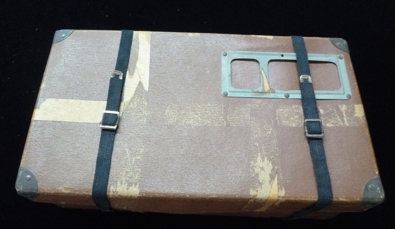 FIBERBILT -ANTIQUE FIBERBILT PHOTO FILM SHIPPING CASE WELL USED CLOTH STRAPS