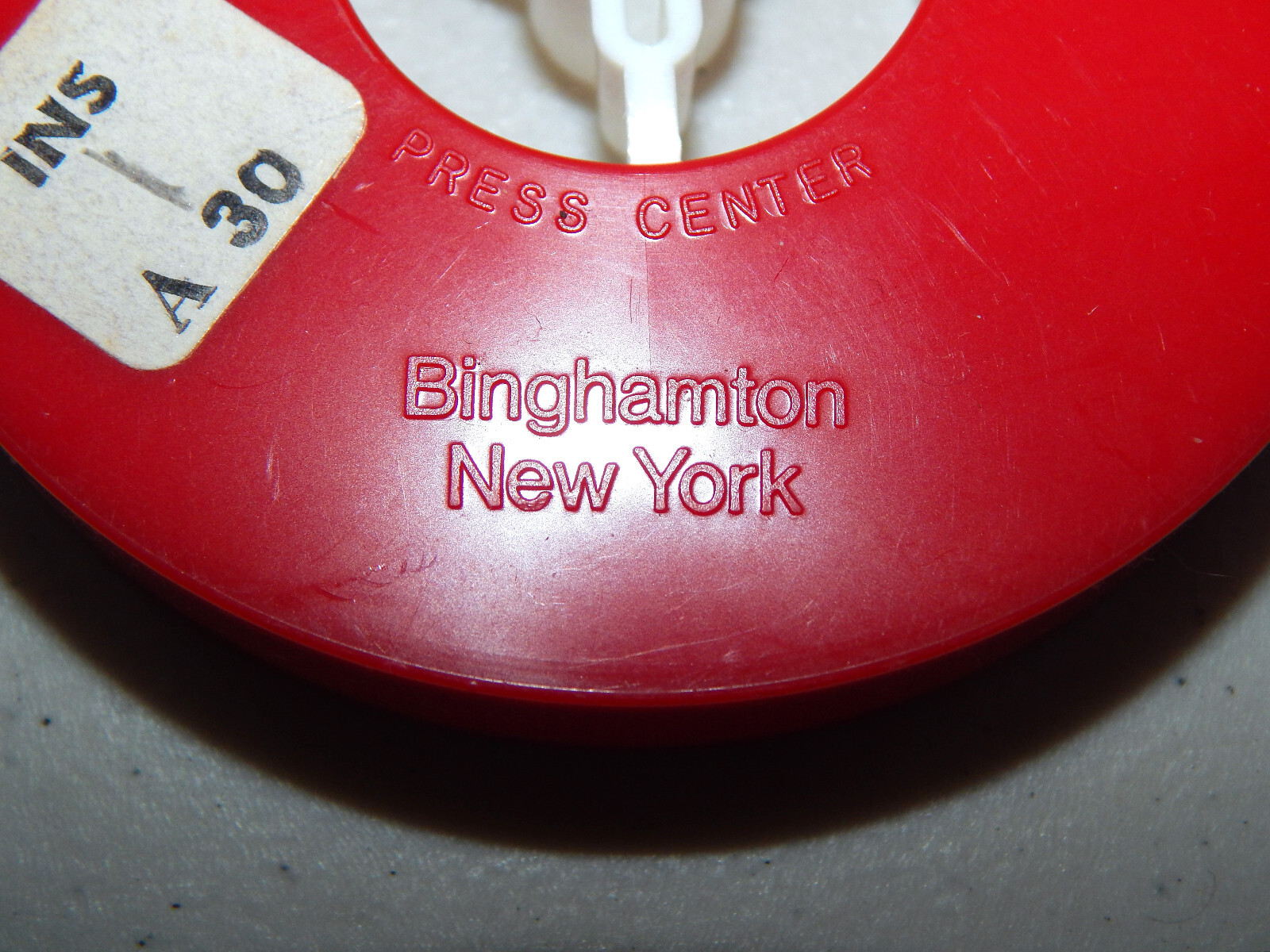 Vintage GAF Plastic Miniature Plastic Film Reel Case NO FILM 3″ (D) X 1/2″ (H)