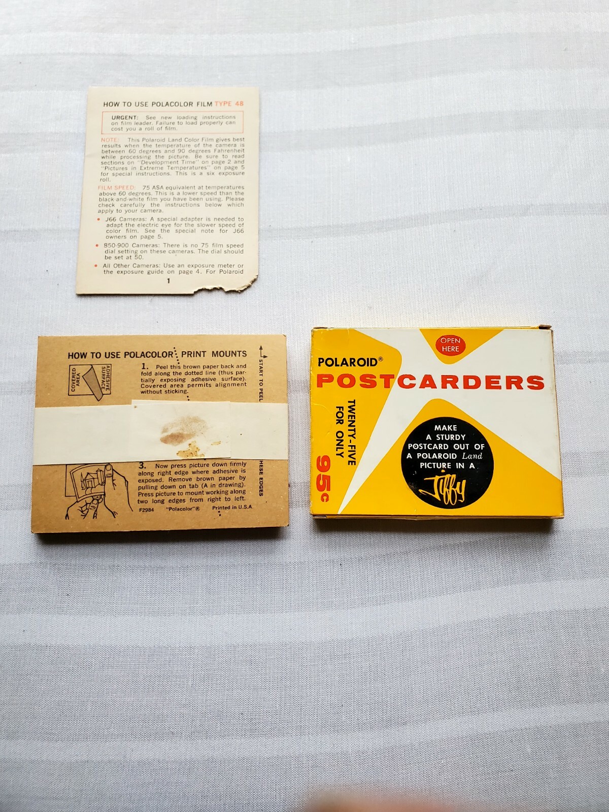 Vtg 15 Polaroid Polarcolor Print Mounts and 23 Postcarders 1960s