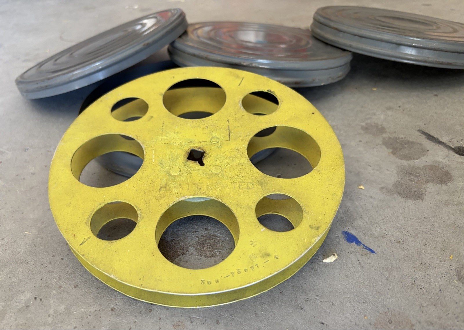 Vintage Metal Movie Film Reels & Film Canisters Lot (Empty Reels)