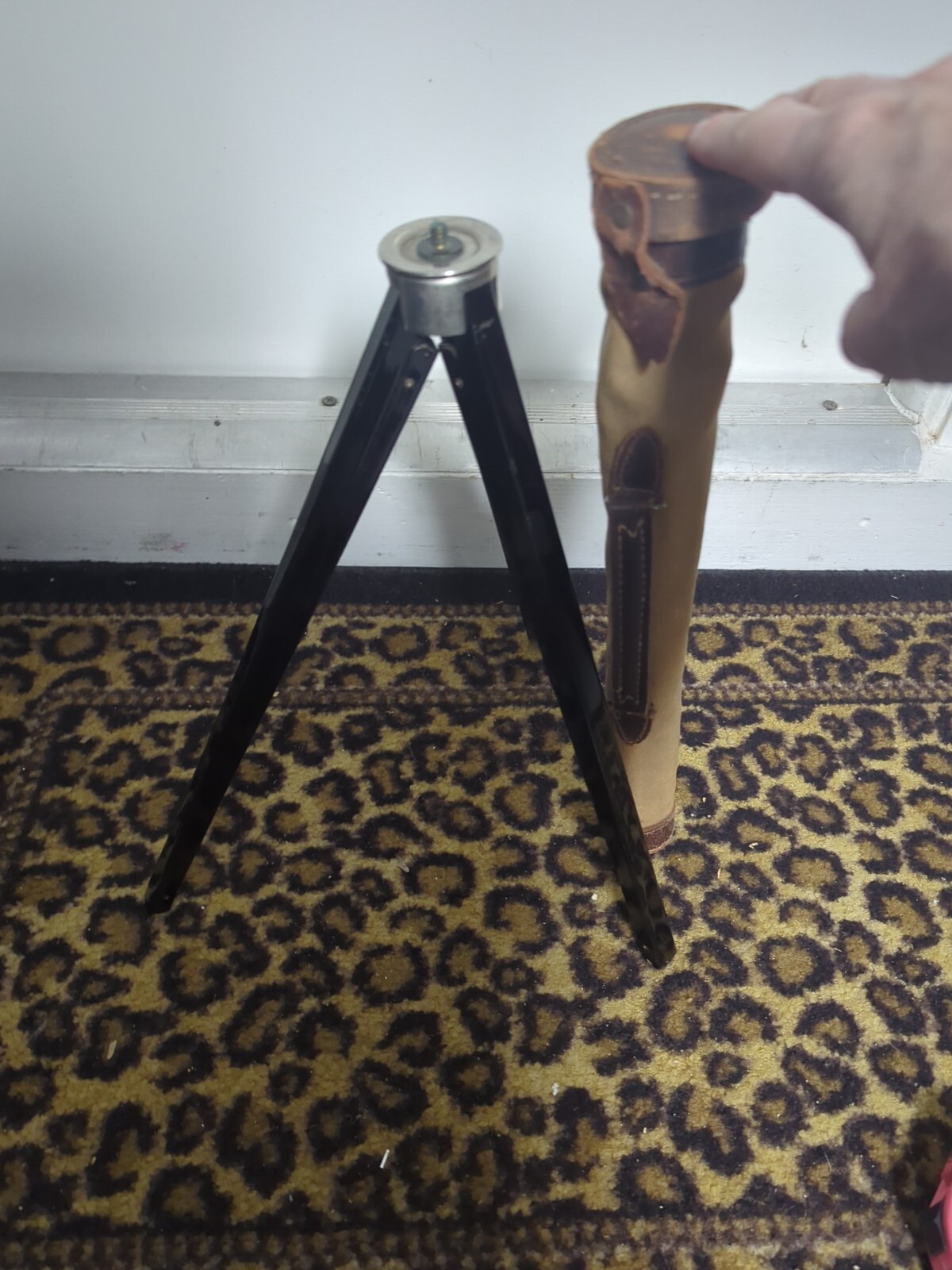 FRENCH PATHEX CAMERA TRIPOD W/ORIGINAL TOTE BAG 1920S ANTIQUE INTERWAR PERIOD