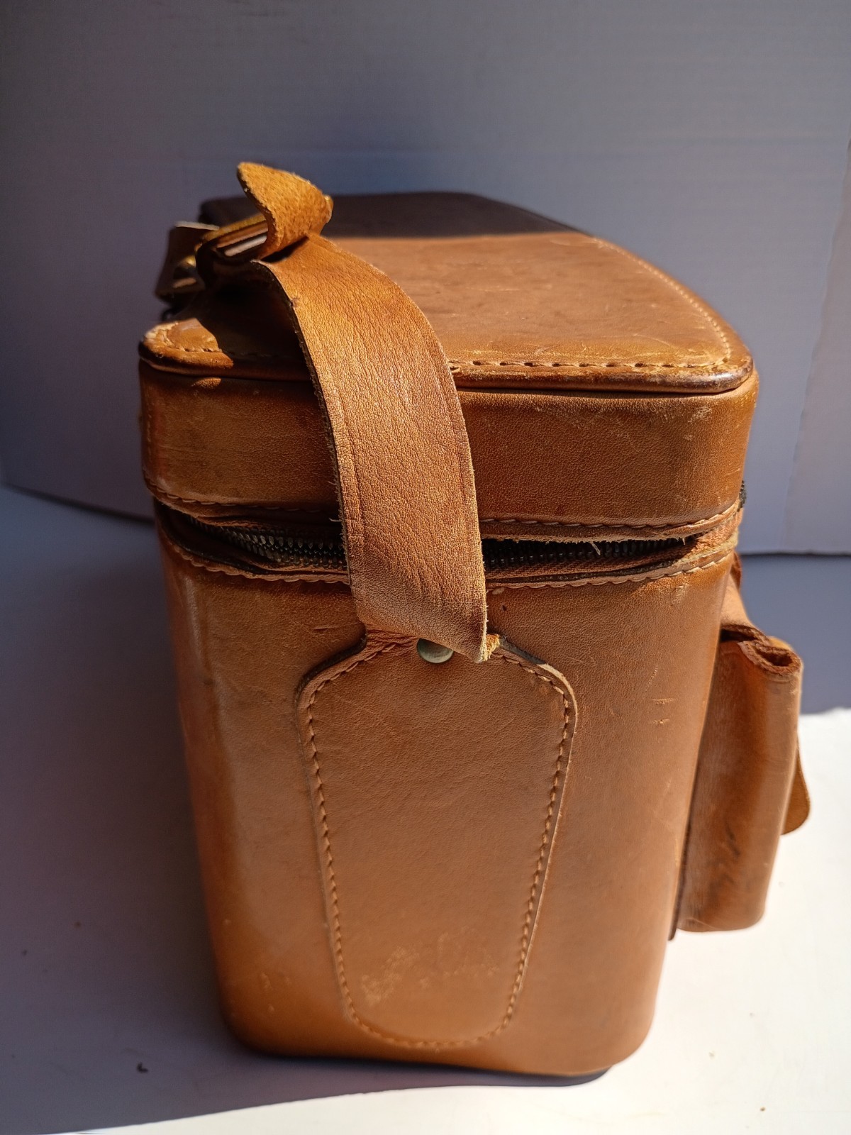 Vintage Handmade Top Grain Cowhide Leather Field Camera Bag Satchel USA 11x8x6