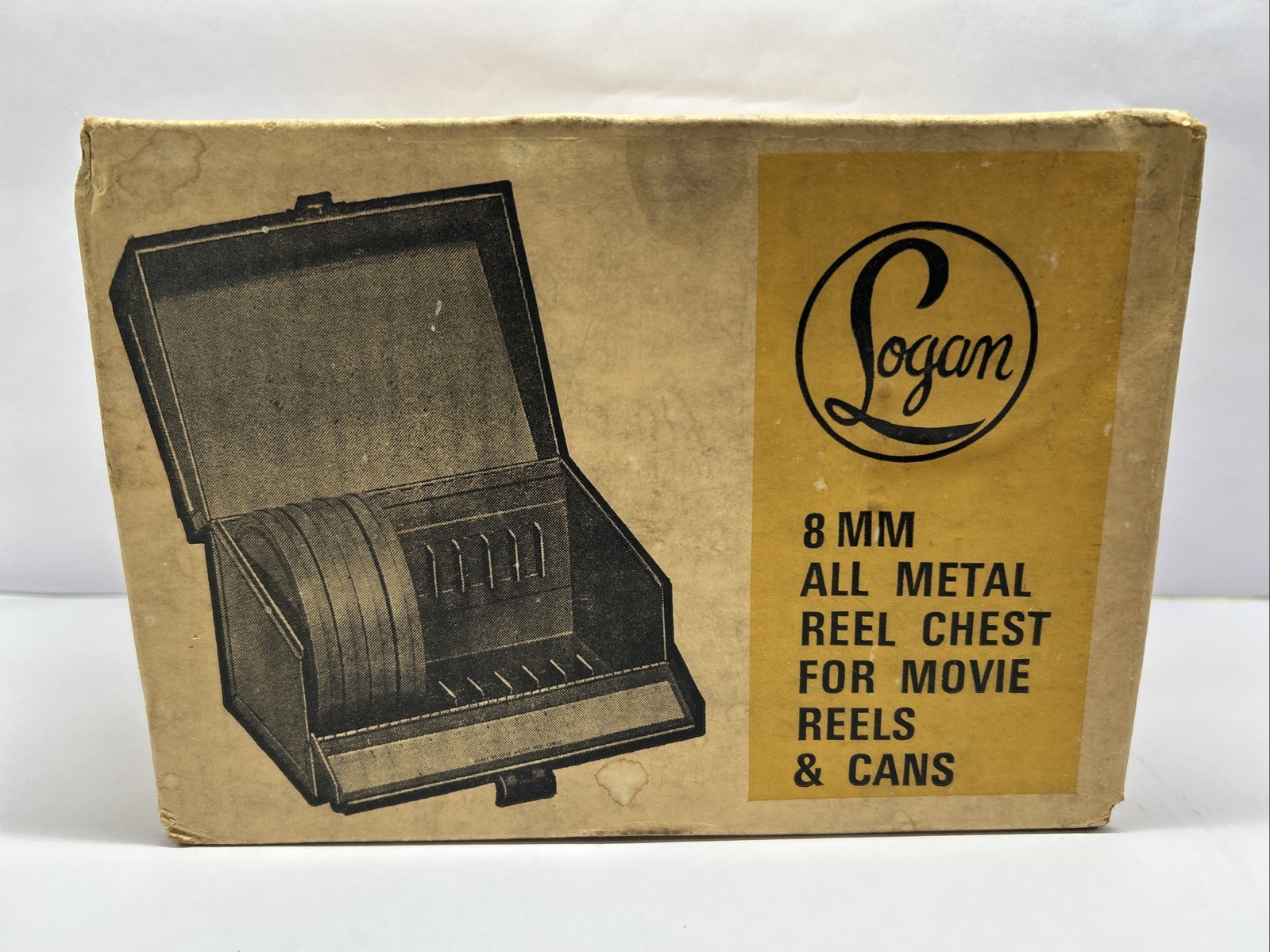 New NOS Vintage Logan 183PL All Metal Reel Chest For Movie Reels & Cans