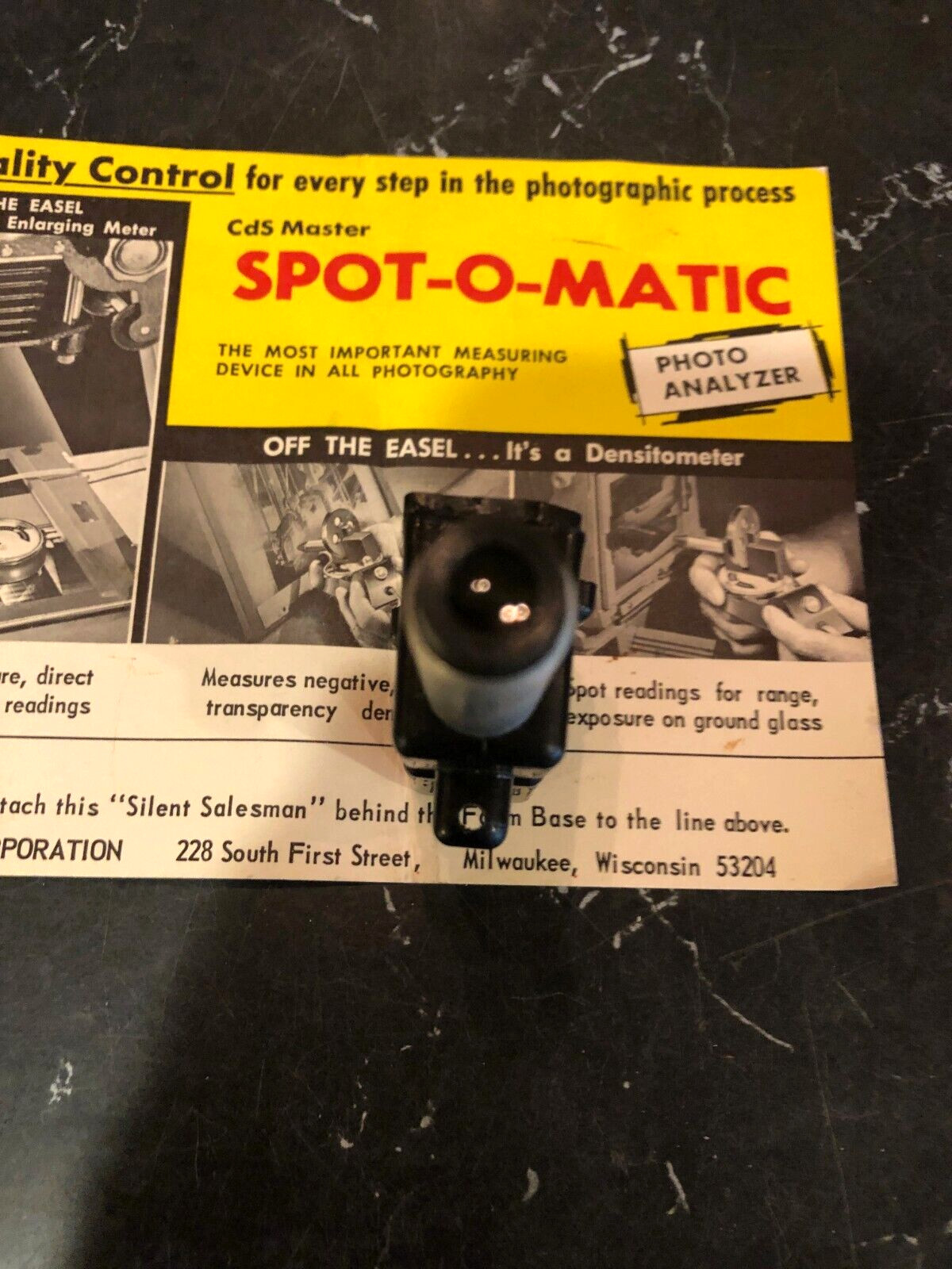 Photo-Electric Spot-O-Matic Photo ENLARGING Meter Vintage Kinnard Company