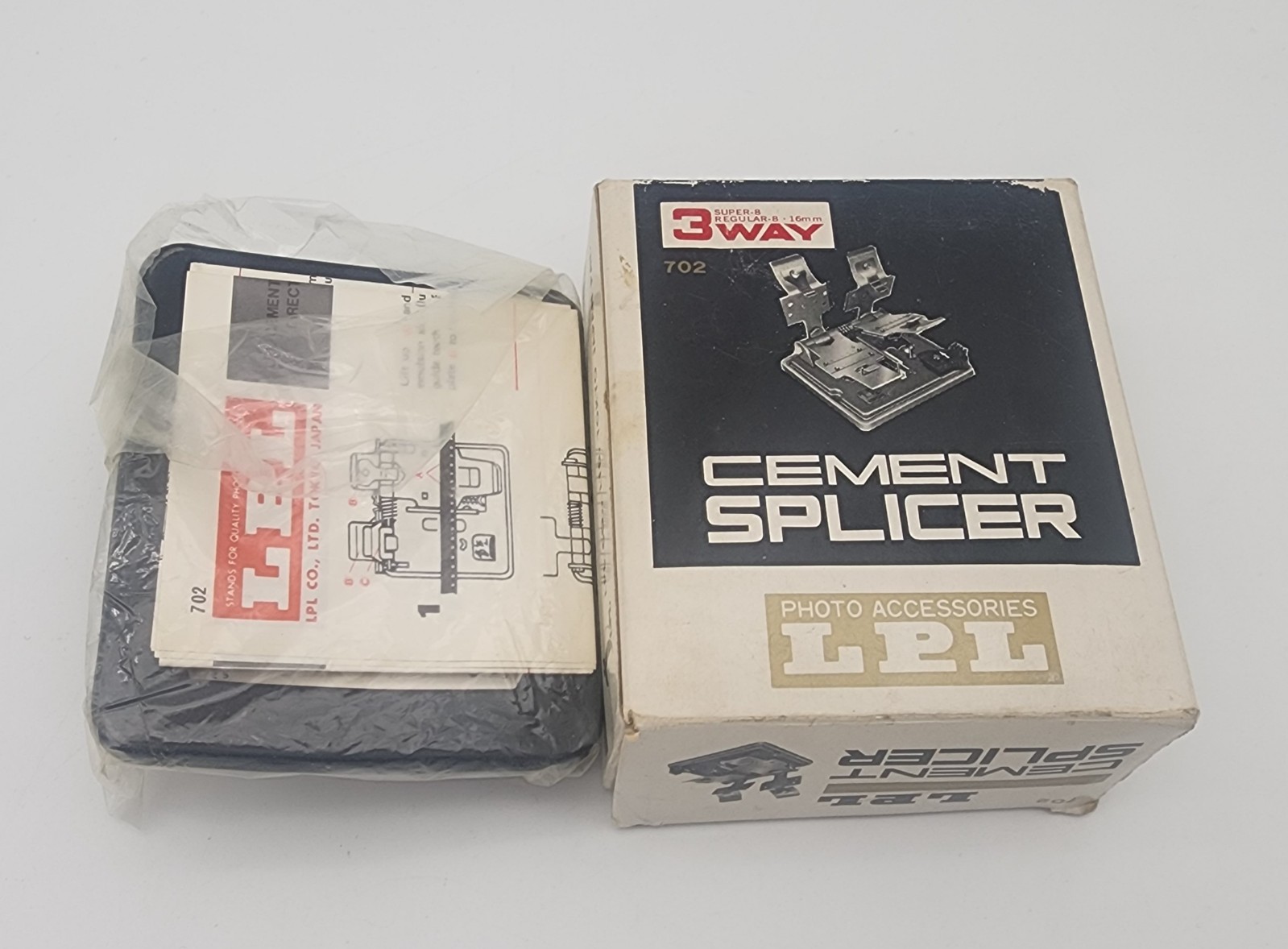 Vintage LPL 3 Way Cement Splicer Film Editing Super 8, Regular 8-16mm 702 Japan