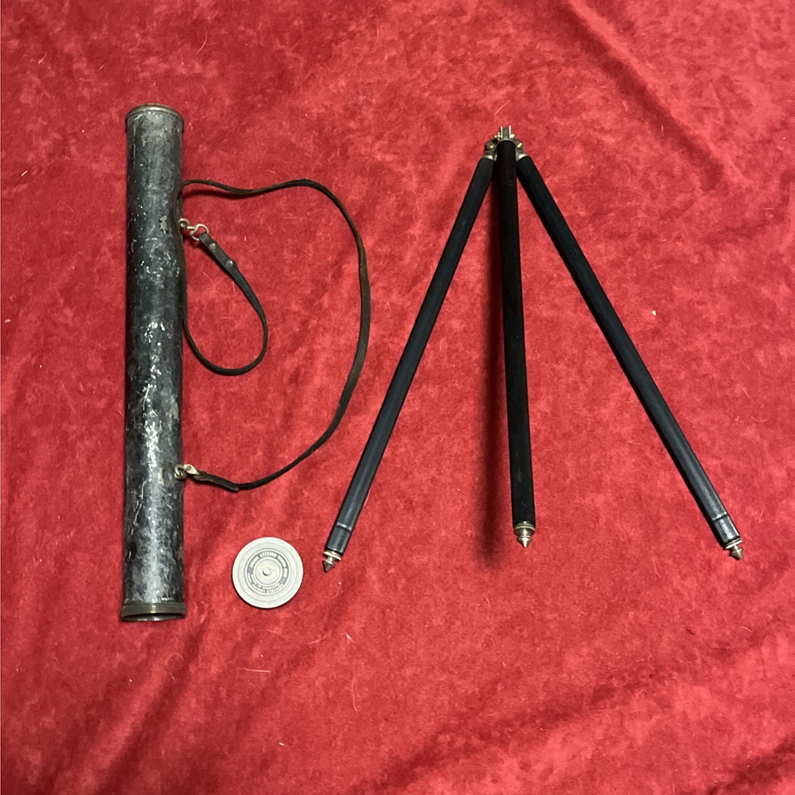 Antique photography film tripod 4 Feet Tall Max Ensign Extendo Tripod With Case