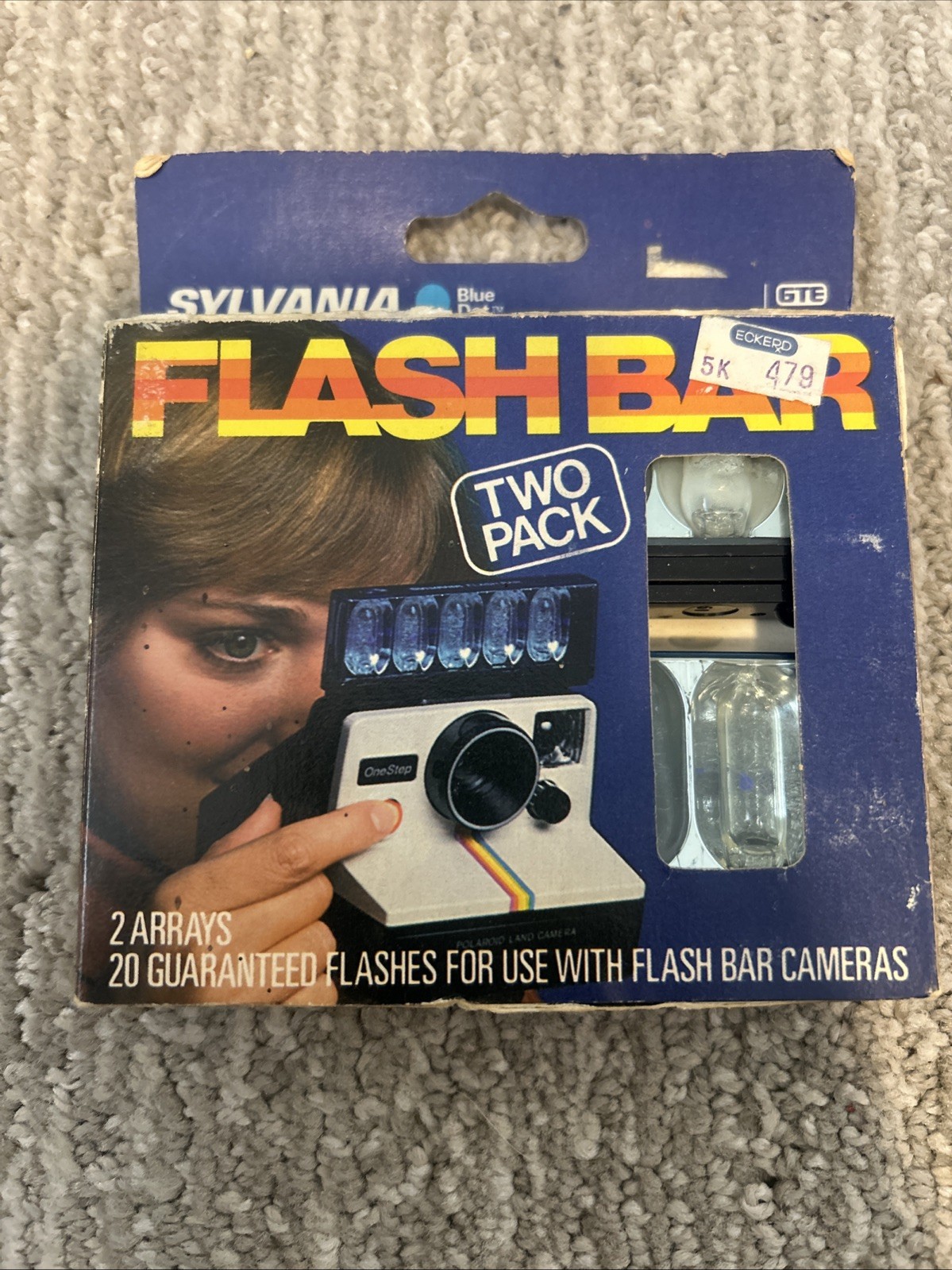 Vintage Sylvania Two Pack Blue Dot Flash Bar 20 Flashes for Camera For Polaroids