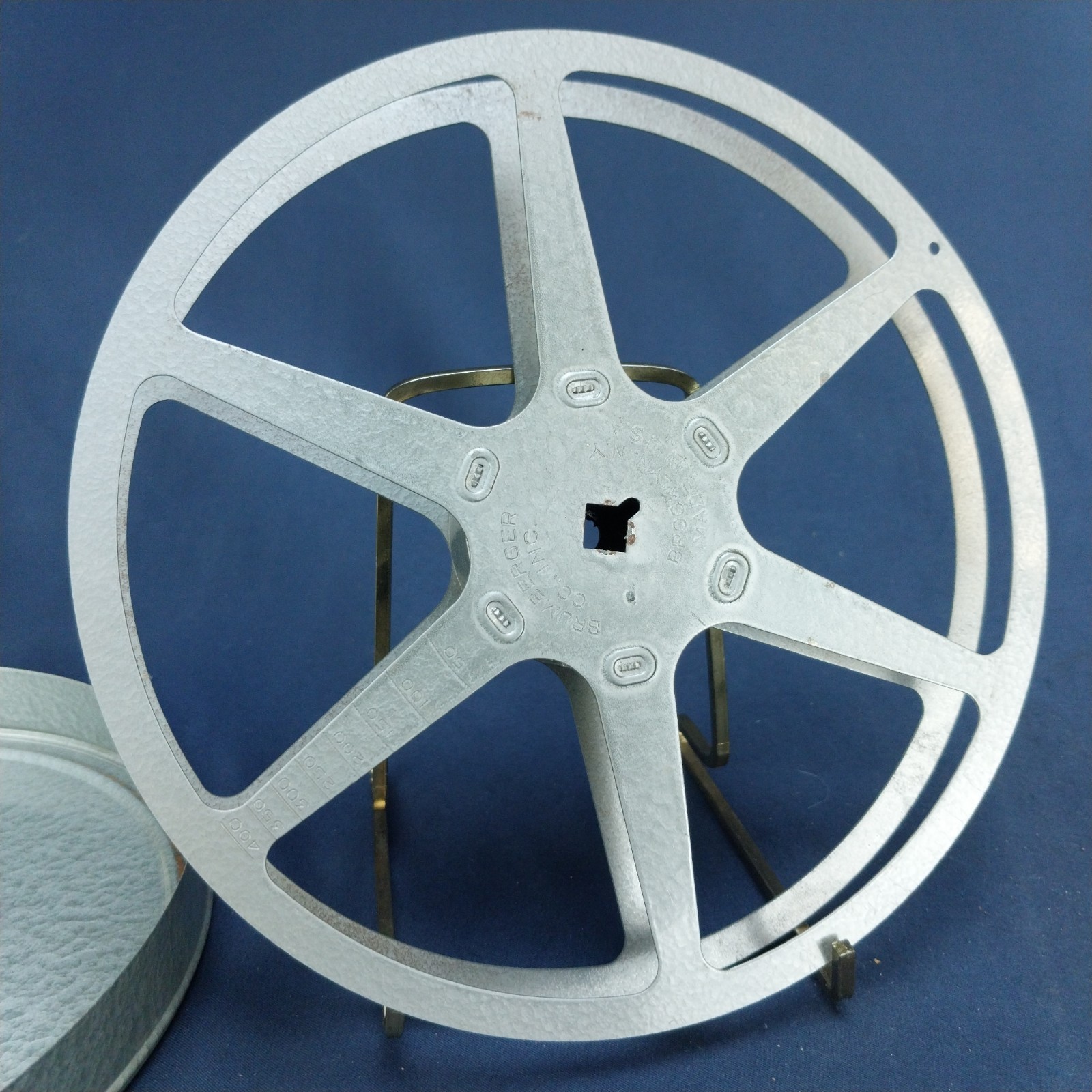 RARE Vintage Brumberger 7 1/4″ CO.INC REEL TIN Made in USA 8mm