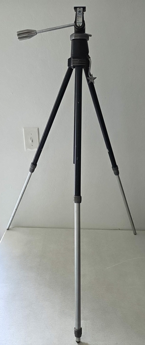 * Vintage Star D DAVIDSON Conquest Tripod Deco Style black and chrome retro noir