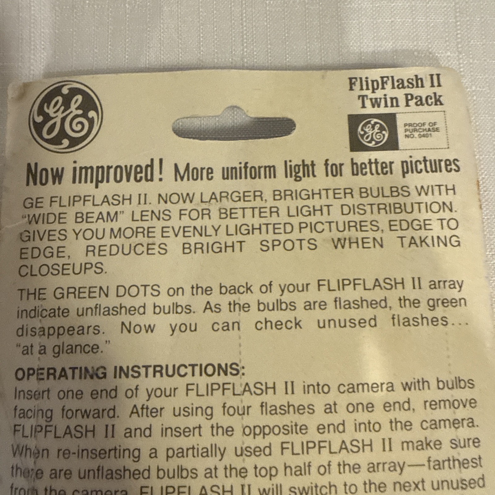 GE Flip Flash II Twin Pack NOS New Old Stock 2 Arrays 16 Flashes FlipFlash NEW
