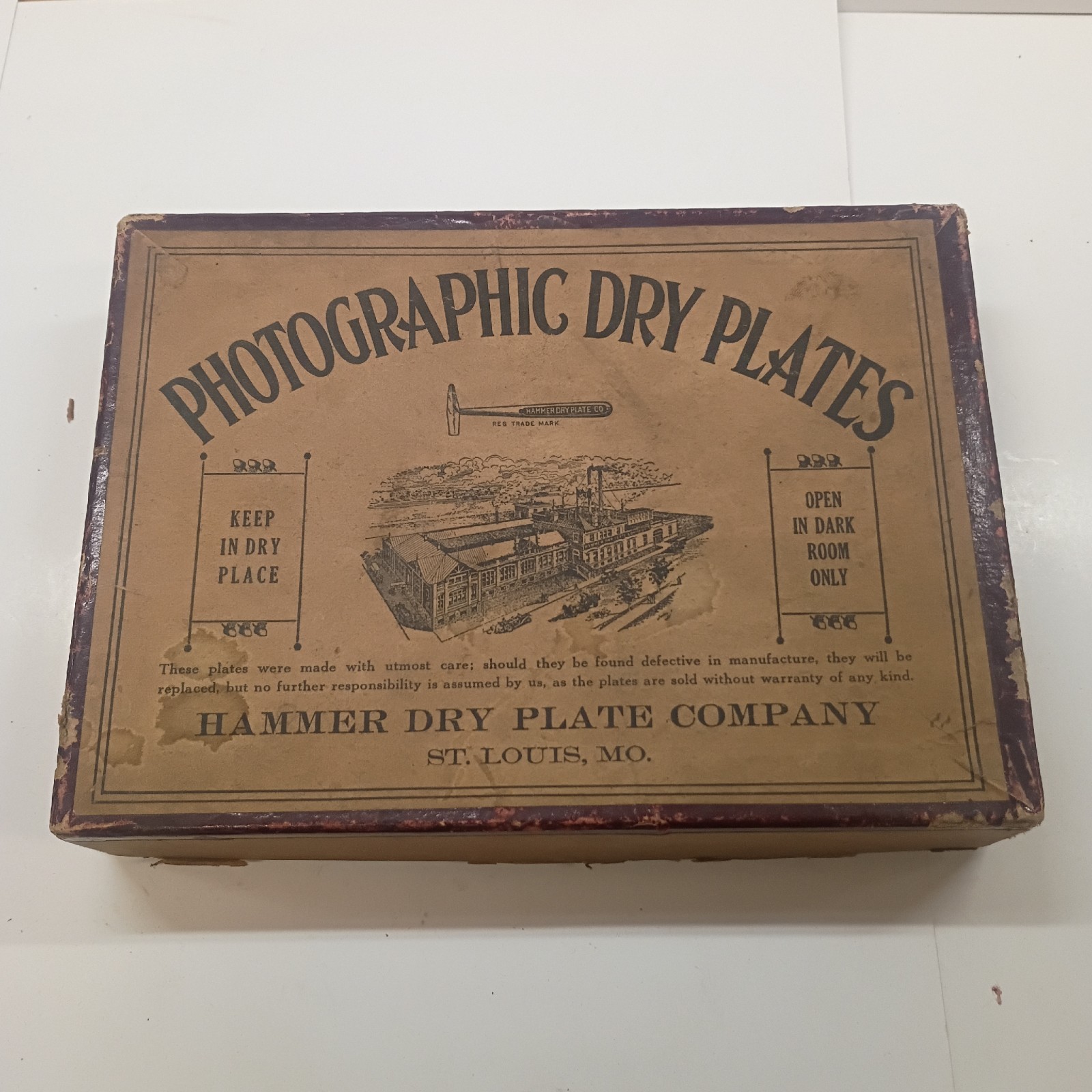 Antique Photo Dry Plates & Box By Hammer Dry Plate Company