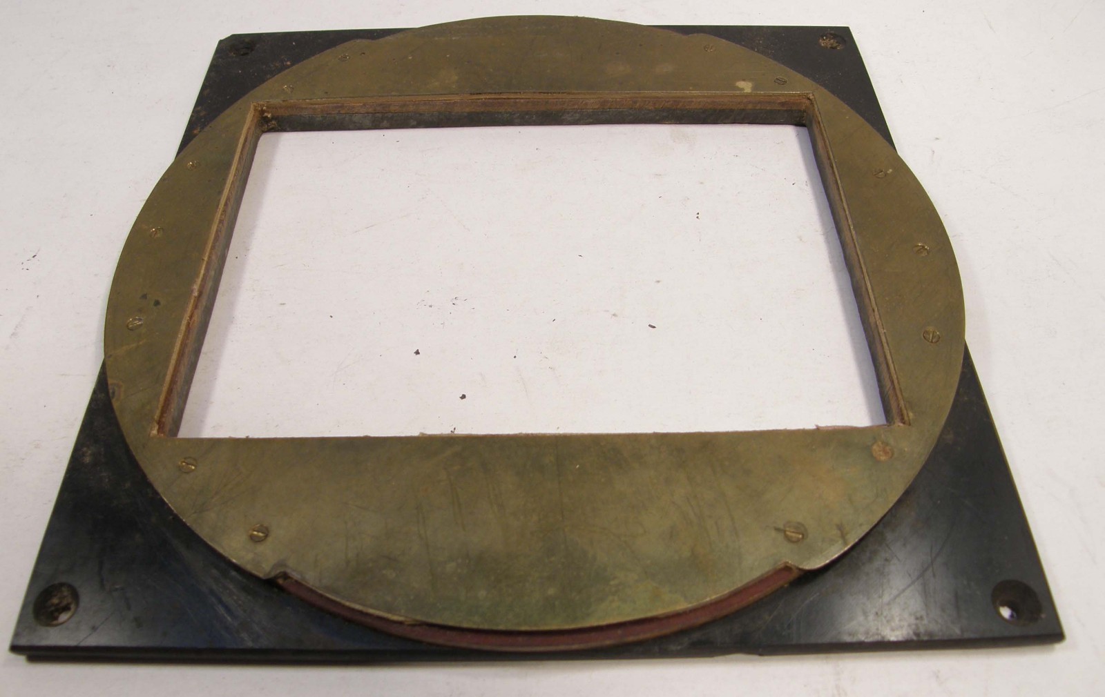 HOMEMADE VINTAGE 4 1/2″ BY 6 1/2″ ROTATING BACK PART FOR LARGE FORMAT CAMERA