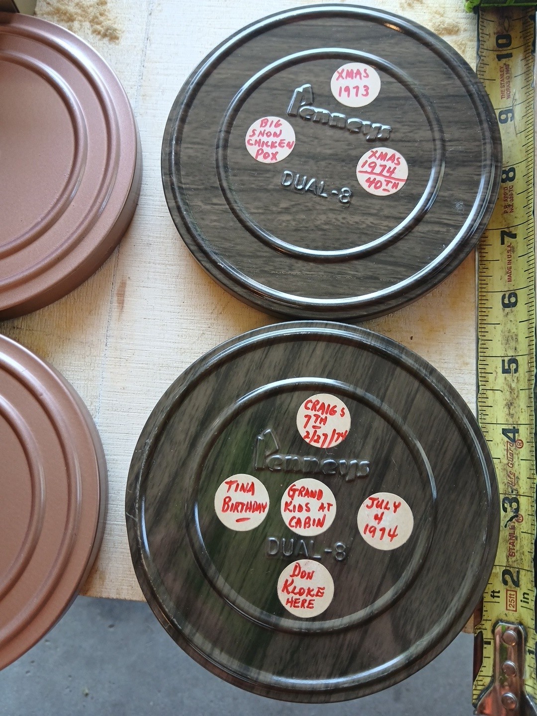 LOT OF 6 Super8 8MM HOME MOVIES 5″ CANISTERS ALL FULL With CARRYING CASE WOW!