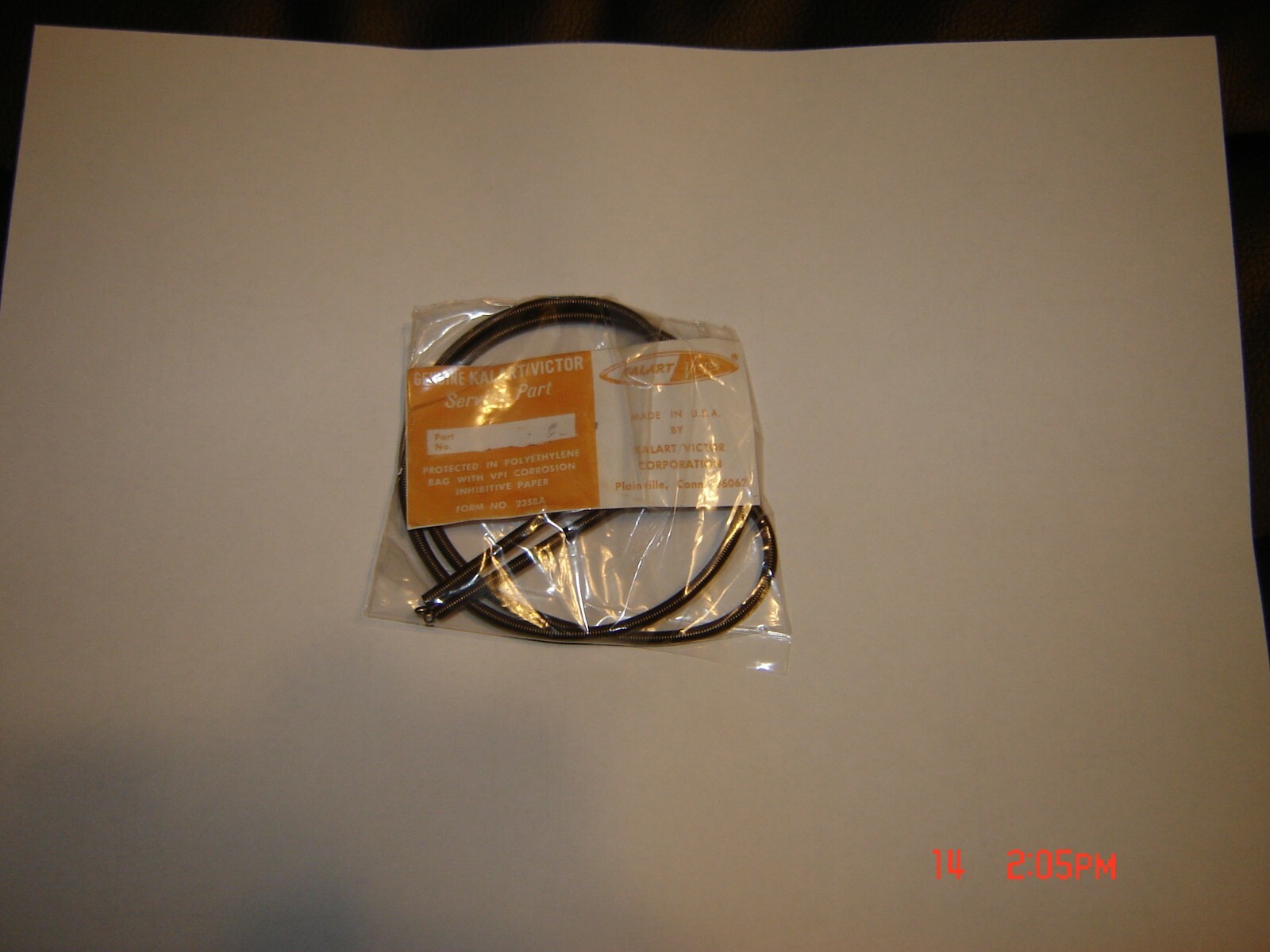16mm Victor-Kalart Projector Belt Motor Wire-Spring Drive Belt # 16164, NEW