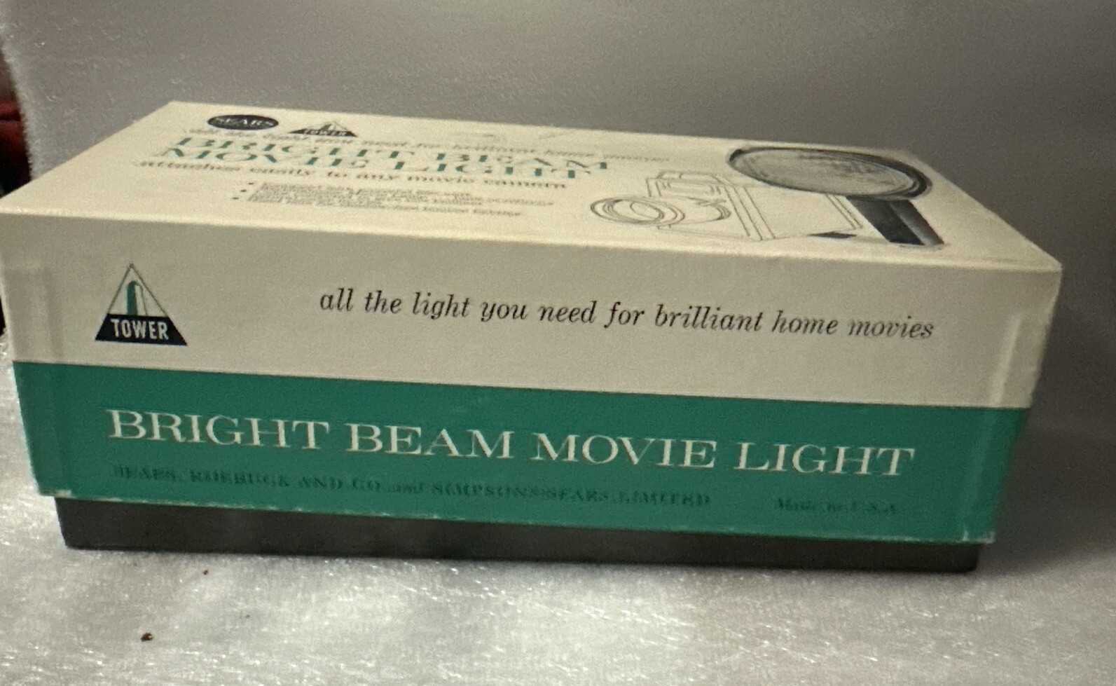 Sears Bright Beam Movie Light Vintage Camera Film Used With Box Tested Works!