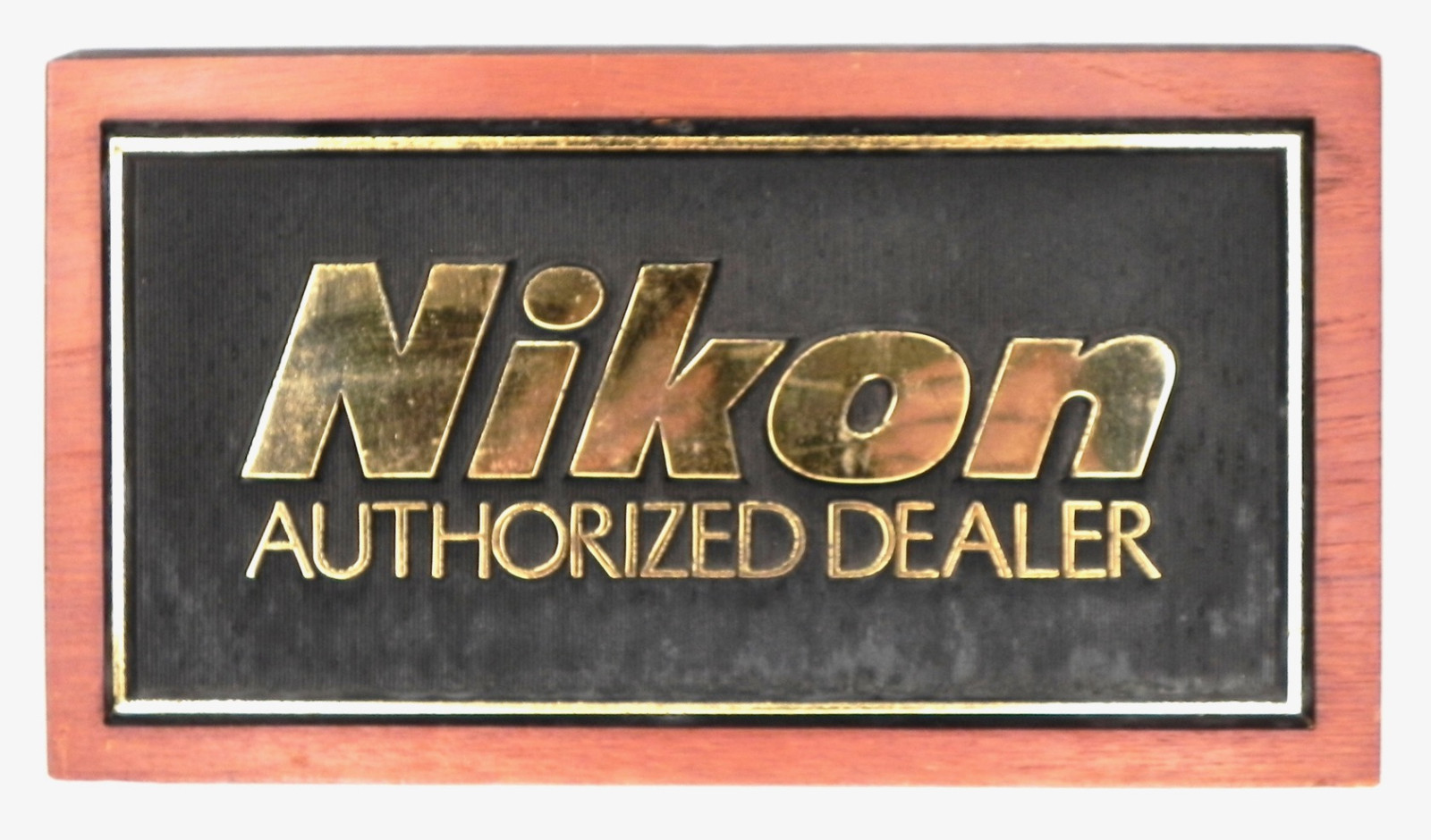 Vintage Nikon Wood & Plastic Sign for Authorized Dealer …….. Very Rare !!