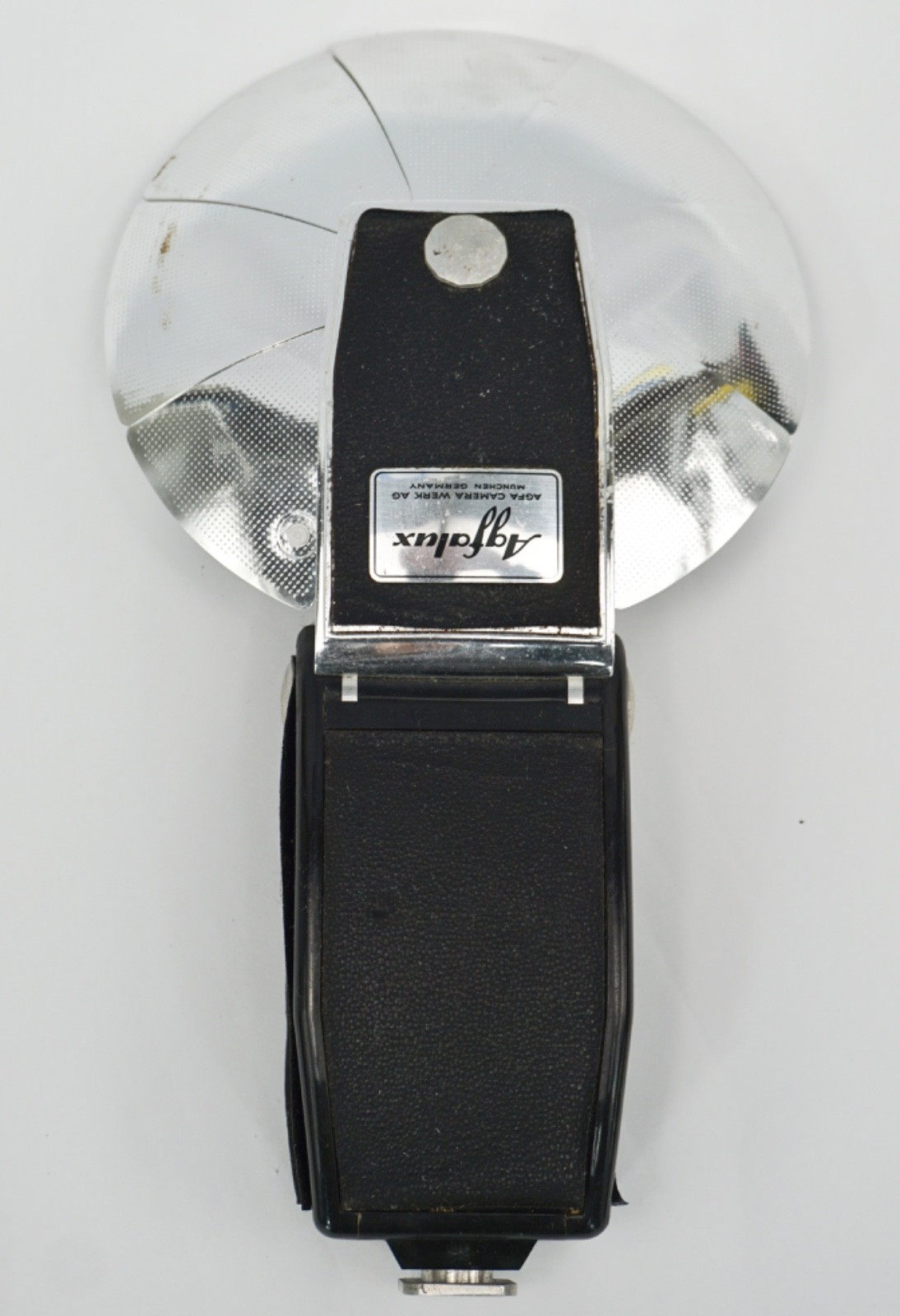 Vintage Agfa AGFALUX Compact Flash Bulb Unit Fold-out Reflector & Pouch Untested