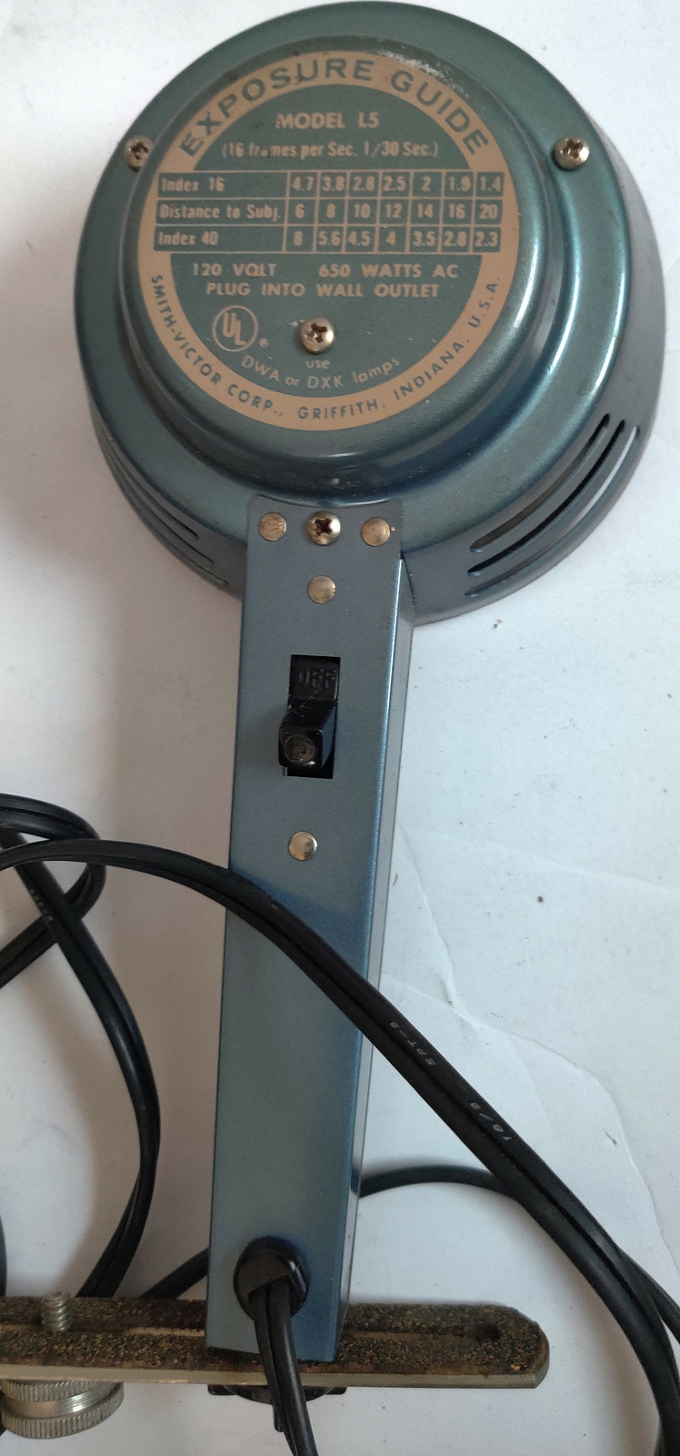 Vintage Smith-Victor Model L-5 Compact Movie Light