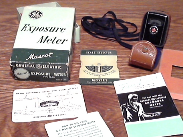 Vintage General Electric Mascot PR-30 Exposure Meter & Slide Scale