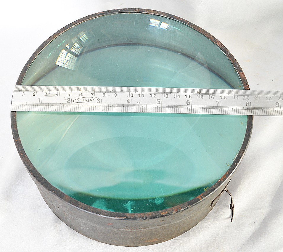 Giant Vintage Magic Lantern Projector Condenser Lens Magnifier 8 Inch Diameter
