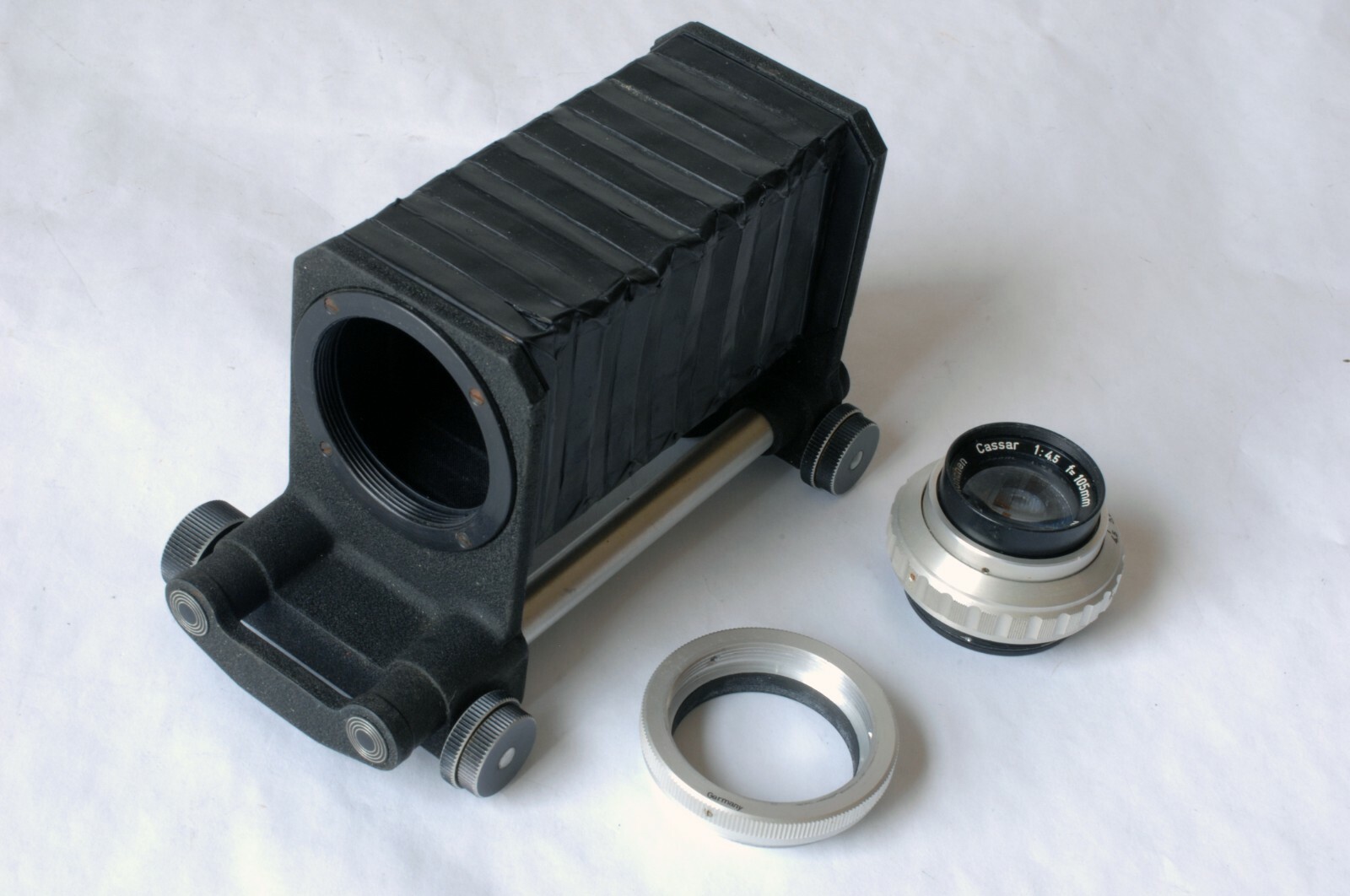 KIEPITT CAMERA FOCUSING Bellows Rail w/ Cassar 4.5/105 Lens LIECHTENSTEIN German
