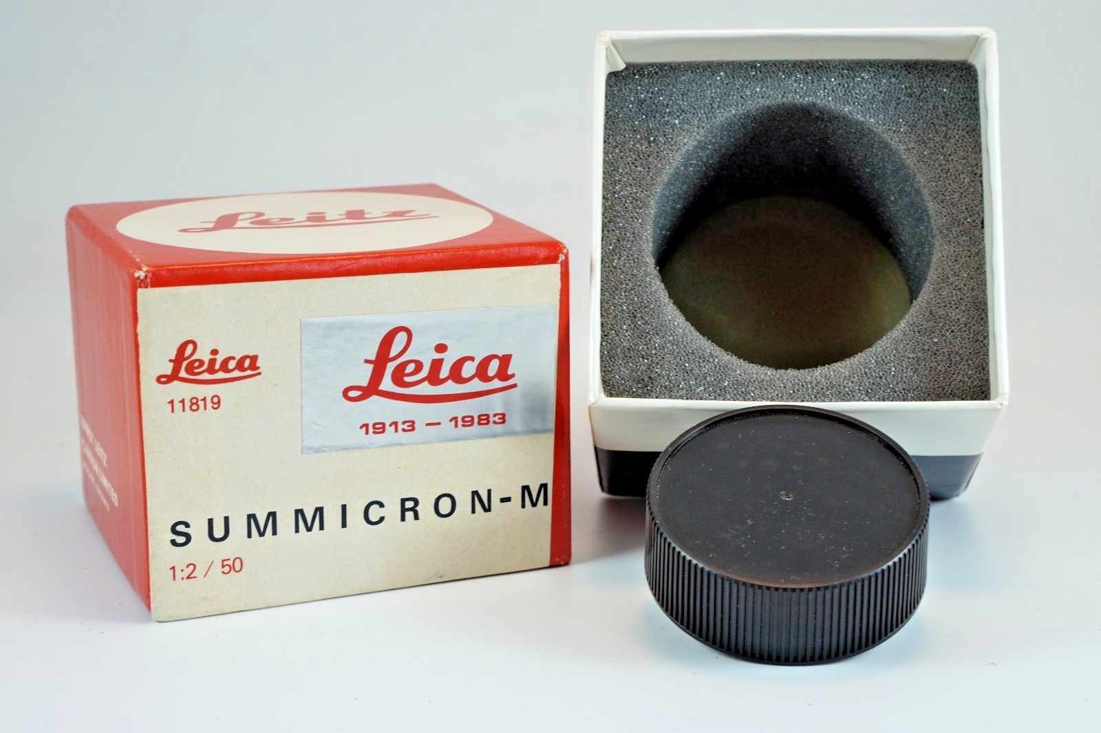 Vintage Leitz Leica Wetzlar Summicron R 50mm F2 BOX and Rear Lens Cap ONLY