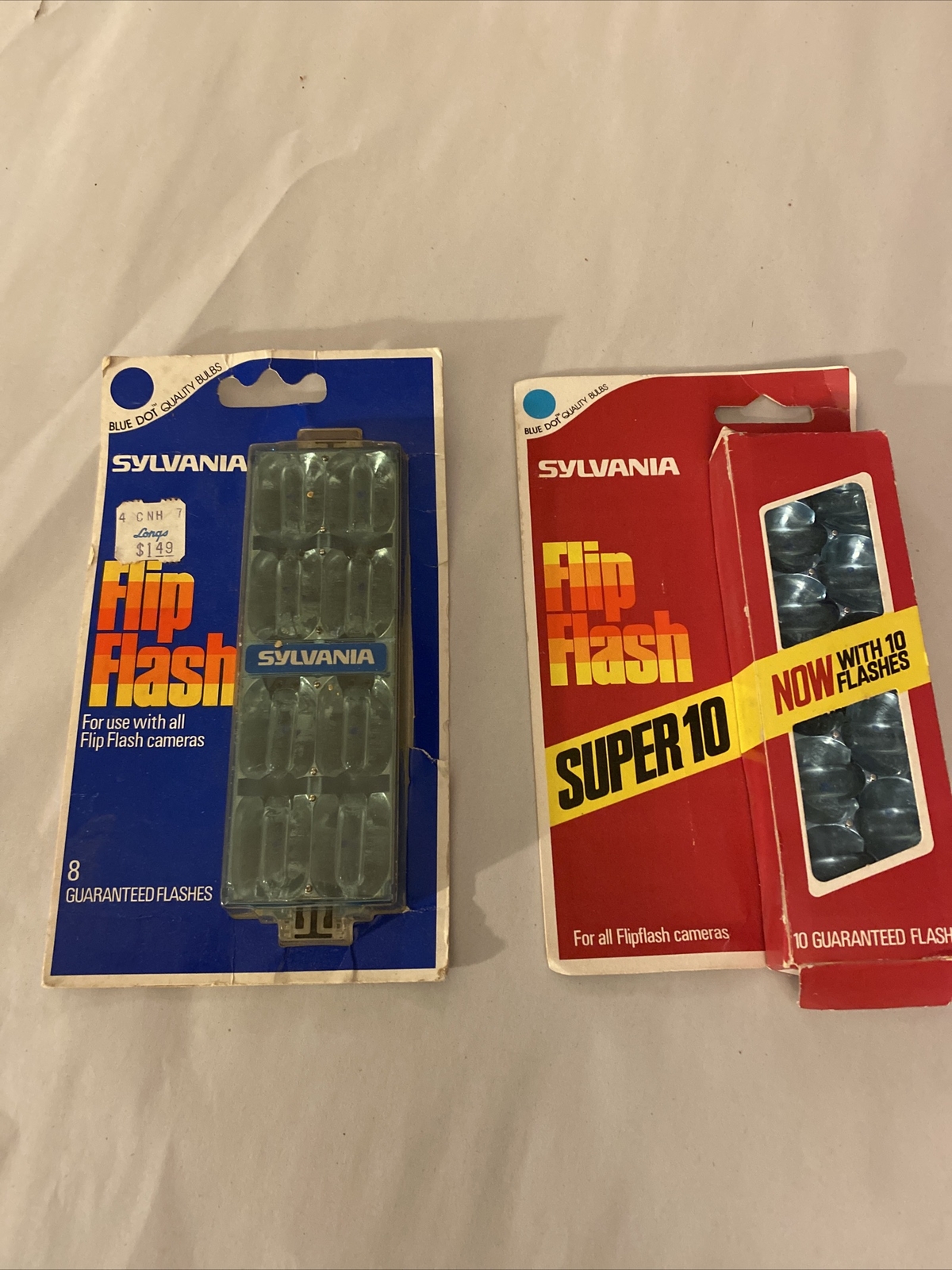 vintage sylvania flip flash lot of 2 super 10