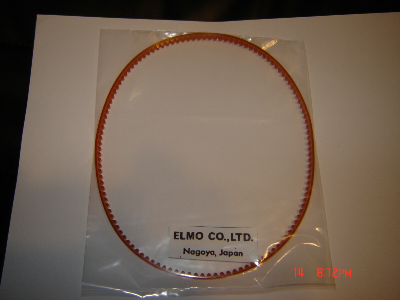 16mm Elmo projector Belt ,Elmo #4P46620B Pojector Belt,1 Orange Teethed Belt,New
