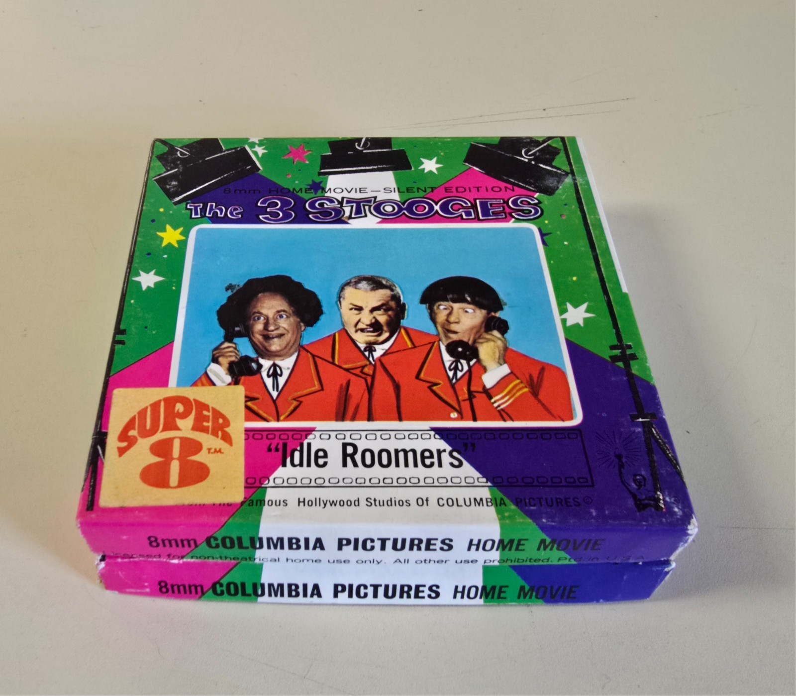 Vintage The Three 3 Stooges “Idle Roomers” + “Hold That Lion” 8mm Movie LOT-2